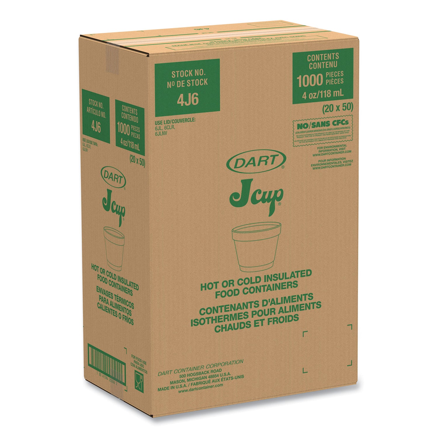 Bowl Containers, 4 oz, White, Foam, 1,000/Carton -