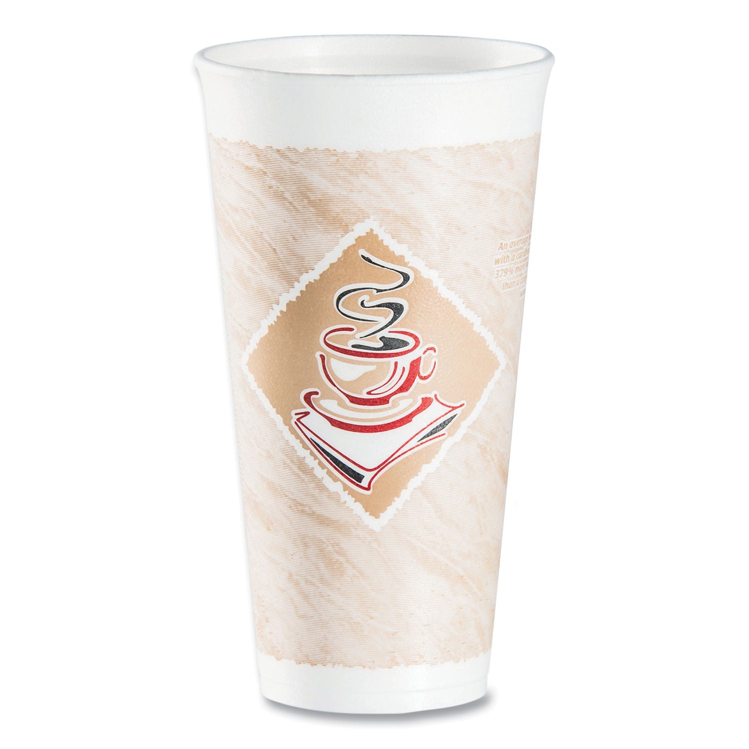 Cafe G Foam Hot/Cold Cups, 20 oz, Brown/Red/White, 20/Pack -