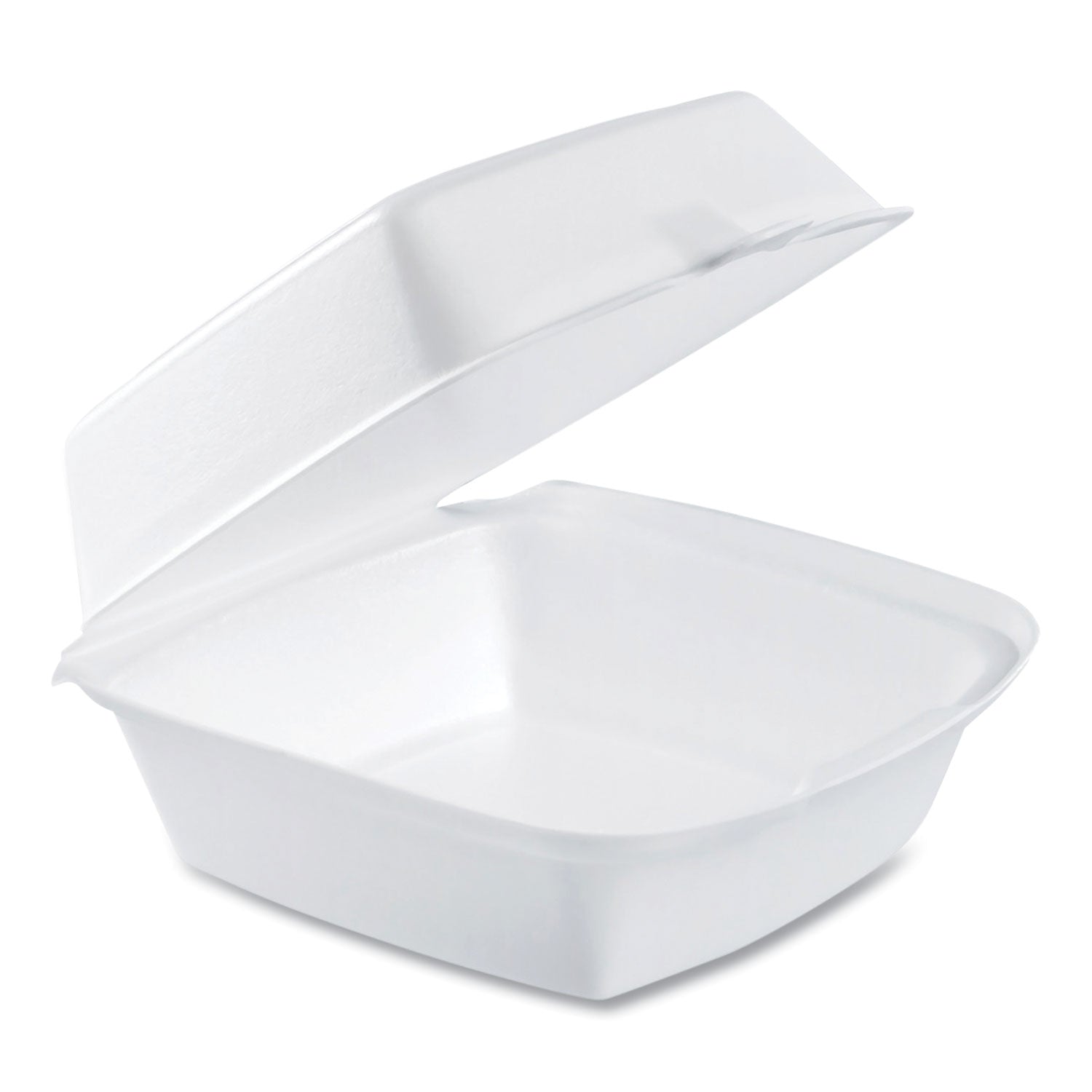Foam Hinged Lid Containers, 6 x 5.78 x 3, White, 500/Carton -