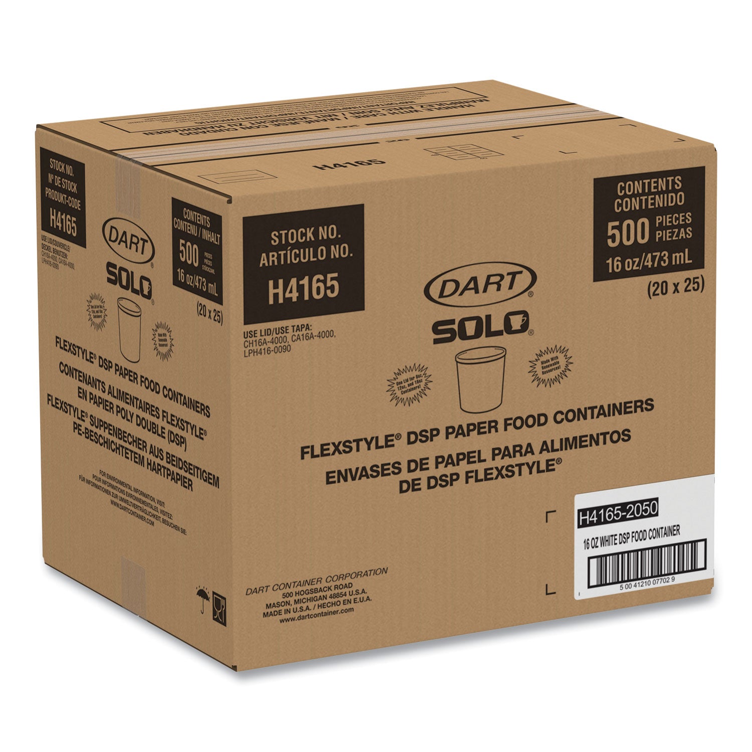 flexstyle-double-poly-paper-containers-16-oz-white-paper-25-pack-20-packs-carton_scch4165u - 2