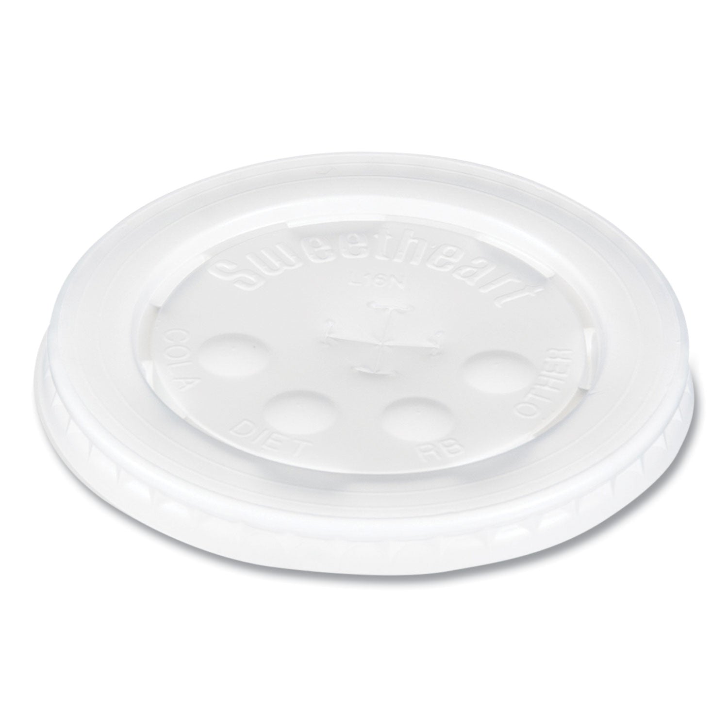 Polystyrene Plastic Flat Straw-Slot Cold Cup Lids, Fits 12 oz to 24 oz Cups, Translucent, 125/Pack, 16 Packs/Carton -