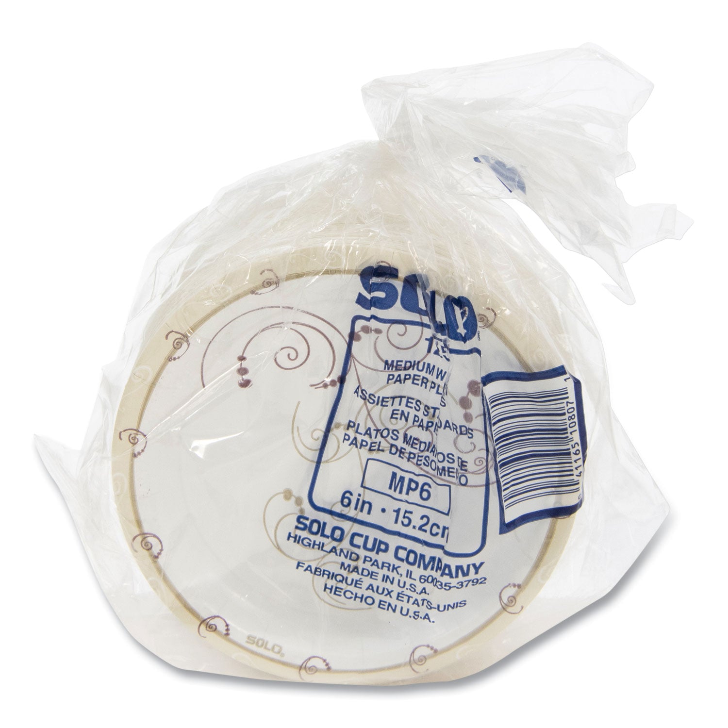Symphony Paper Dinnerware, Mediumweight Plate, 6" dia, Tan, 125/Pack -