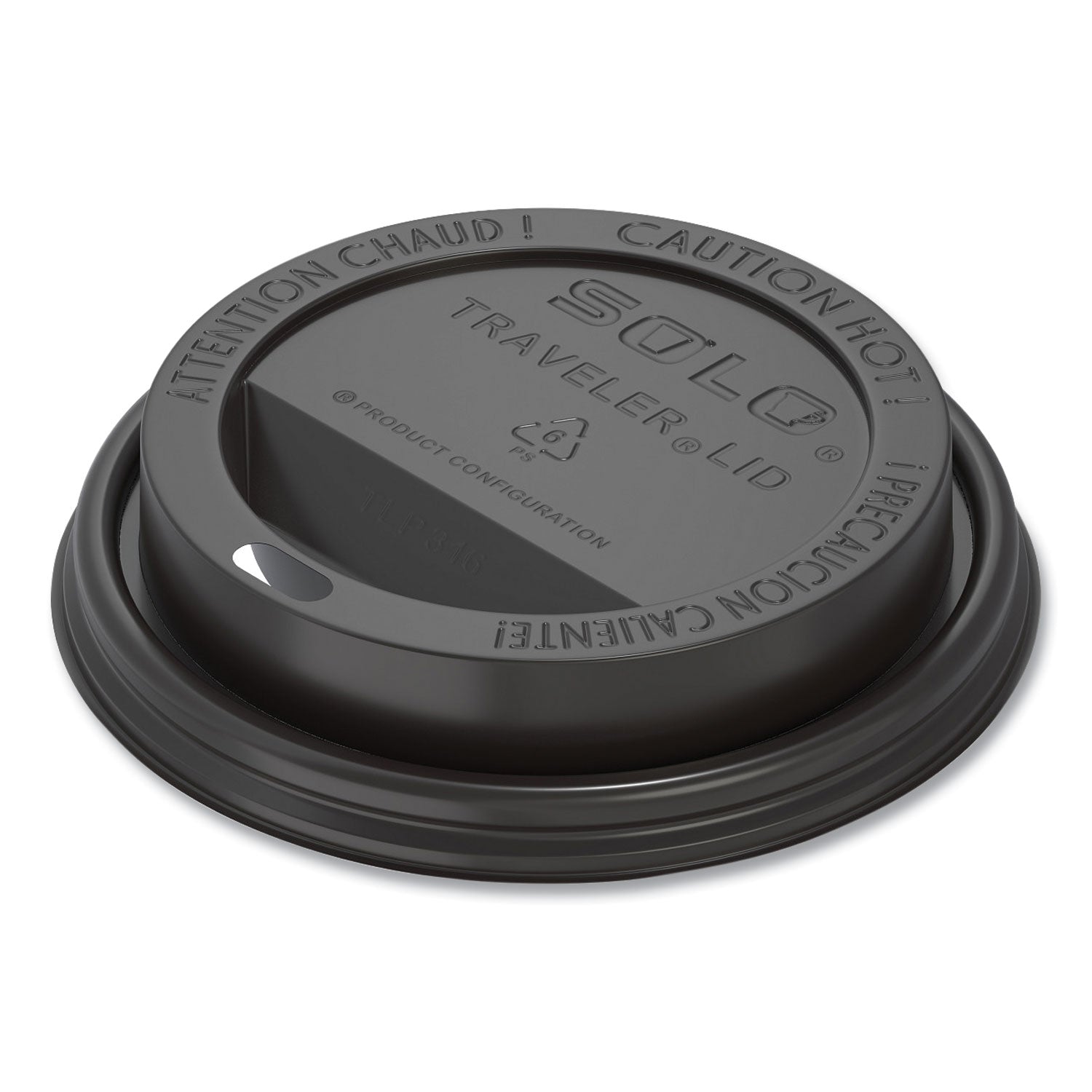 Traveler Cappuccino Style Dome Lid, Fits 10 oz to 24 oz Cups, Black, 100/Sleeve, 10 Sleeves/Carton -