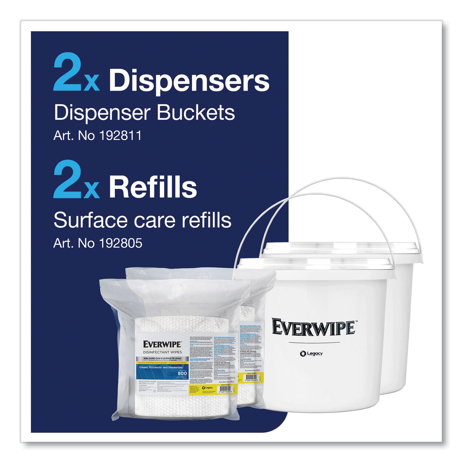 disinfectant-wipes-1-ply-8-x-6-lemon-white-800-dispenser-bucket-2-buckets-carton_trk192806 - 2