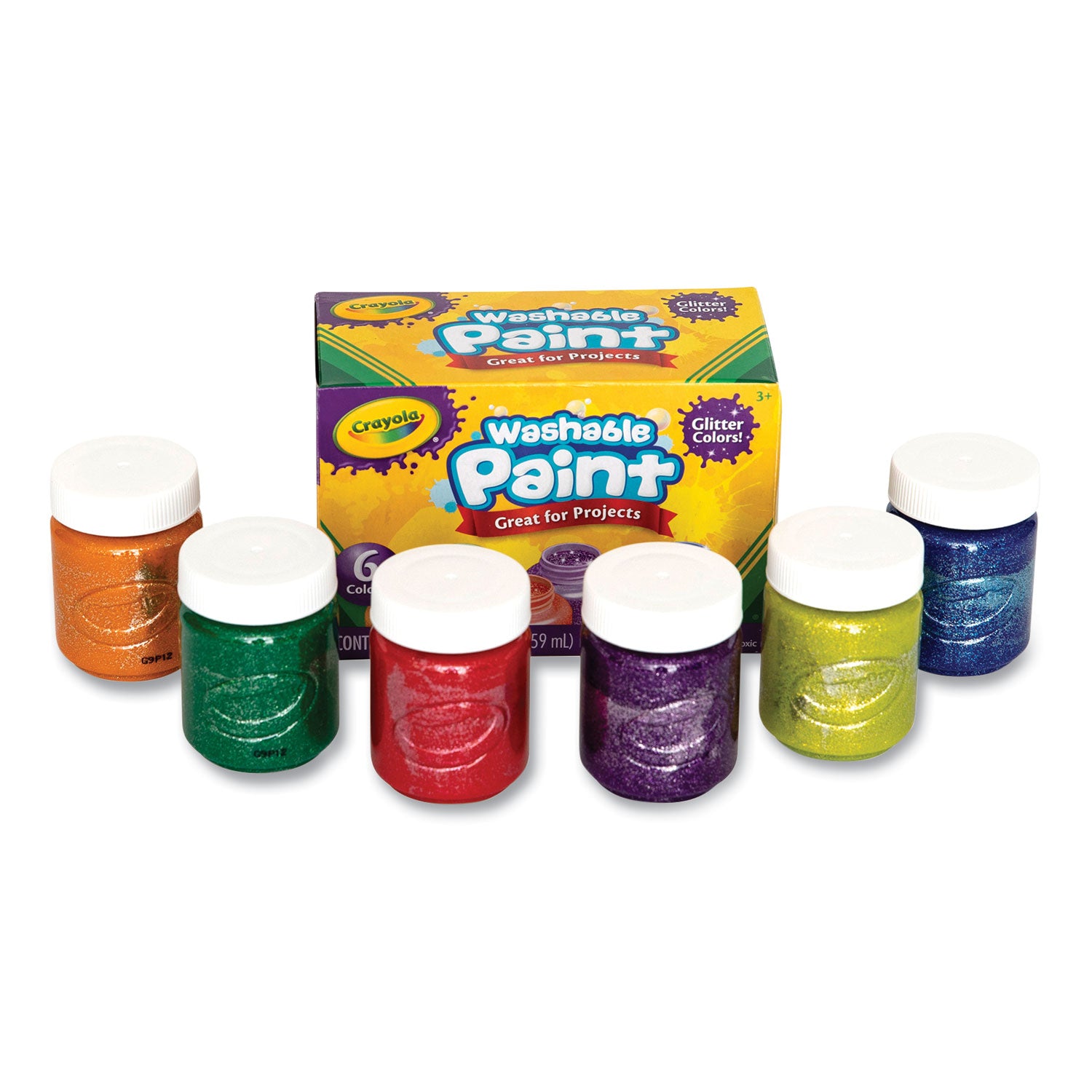 Washable Paint, 6 Assorted Classic Colors, 2 oz Bottle, 6/Pack -