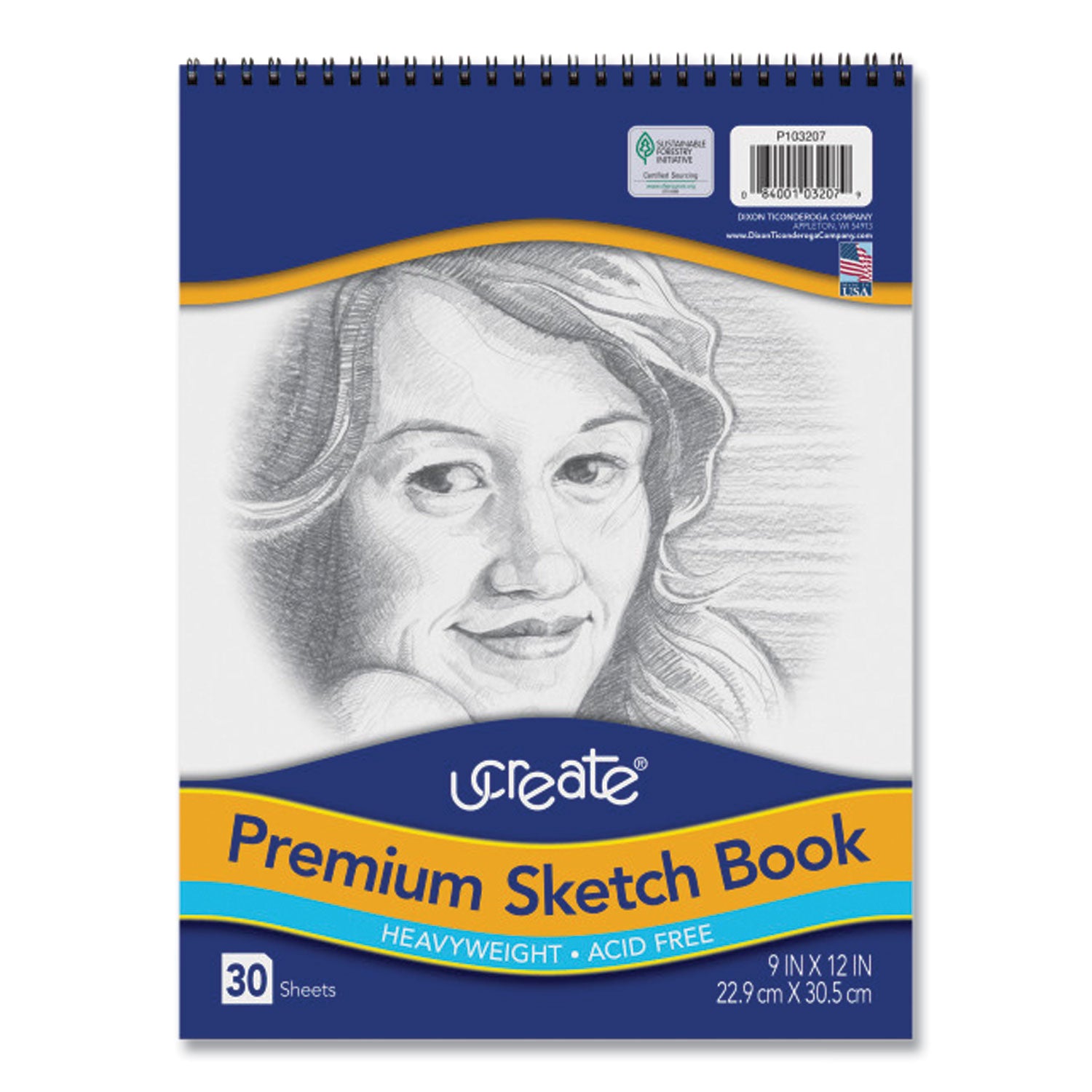 Art1st Artist's Sketch Pad, Unruled, 30 White 9 x 12 Sheets -