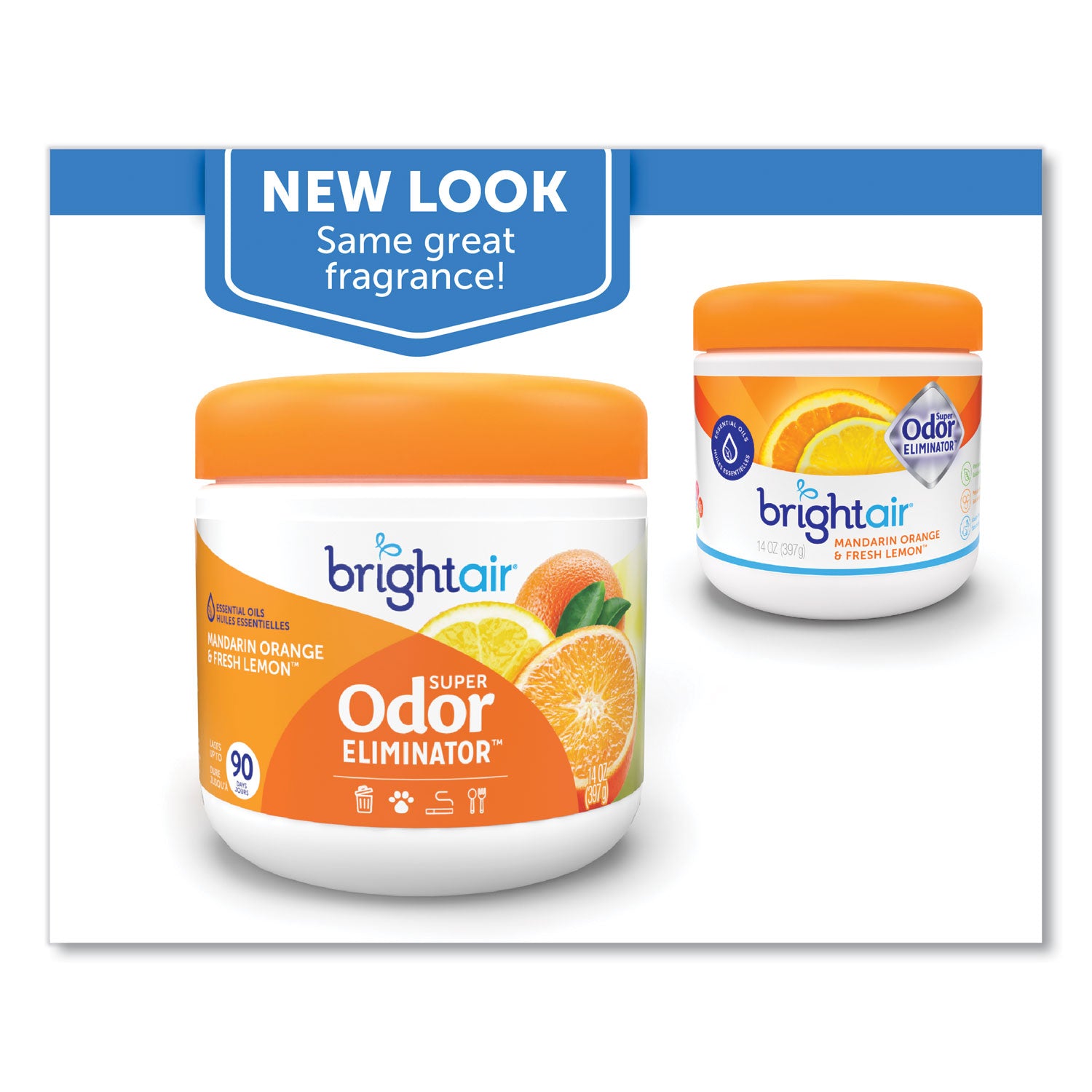 Super Odor Eliminator, Mandarin Orange and Fresh Lemon, 14 oz Jar -