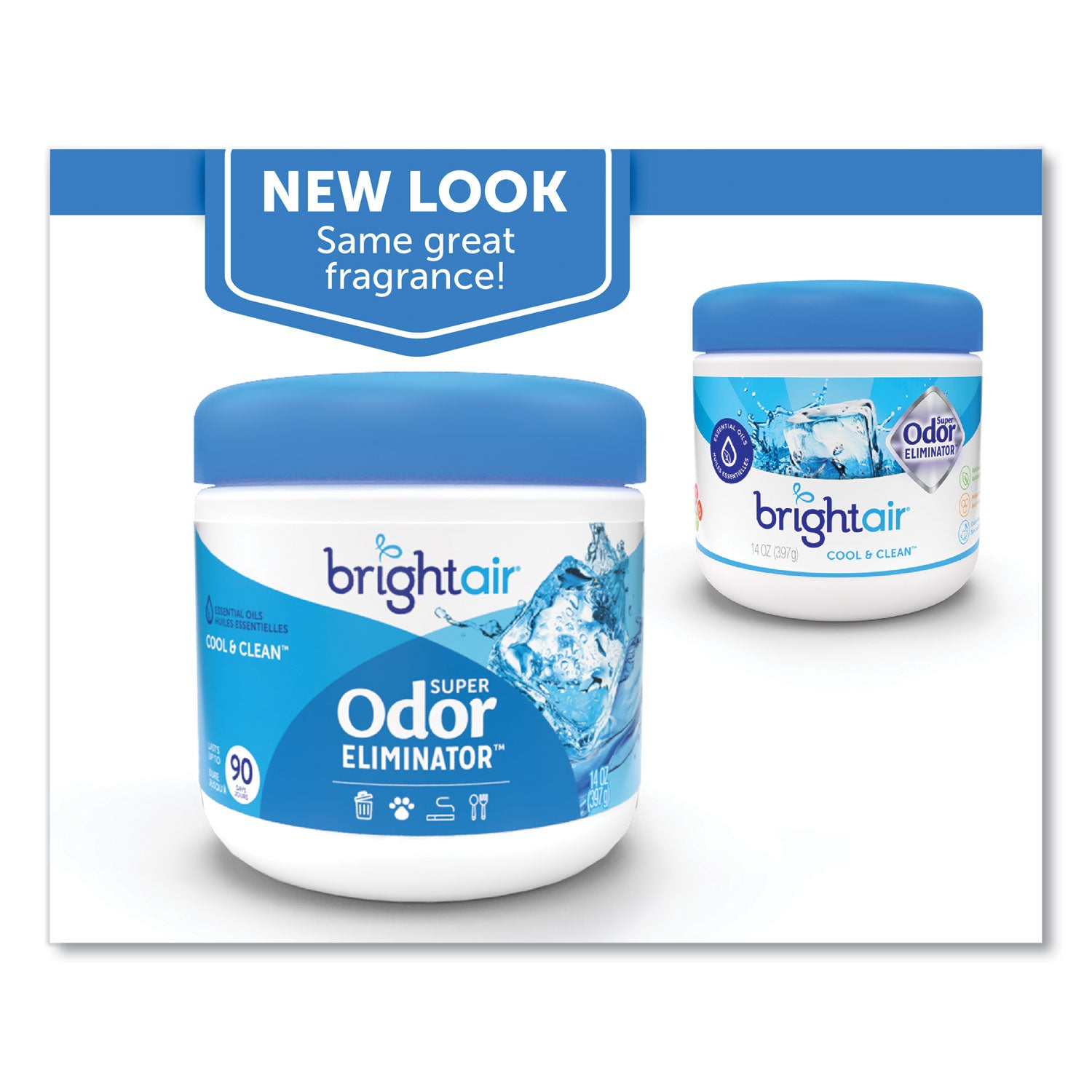 Super Odor Eliminator, Cool and Clean, Blue, 14 oz Jar -
