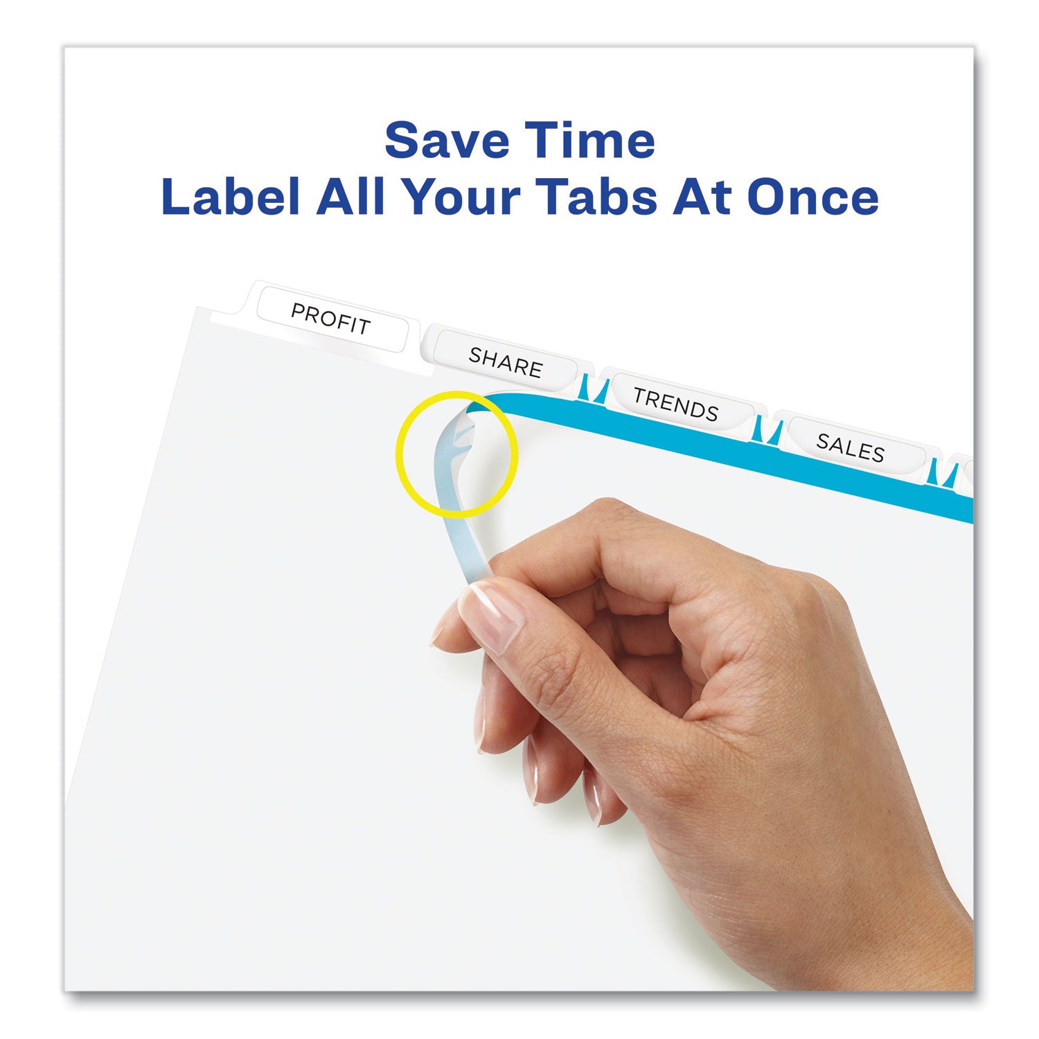 Print and Apply Index Maker Clear Label Dividers, Extra Wide Tab, 5-Tab, White Tabs, 11.25 x 9.25, White, 1 Set -