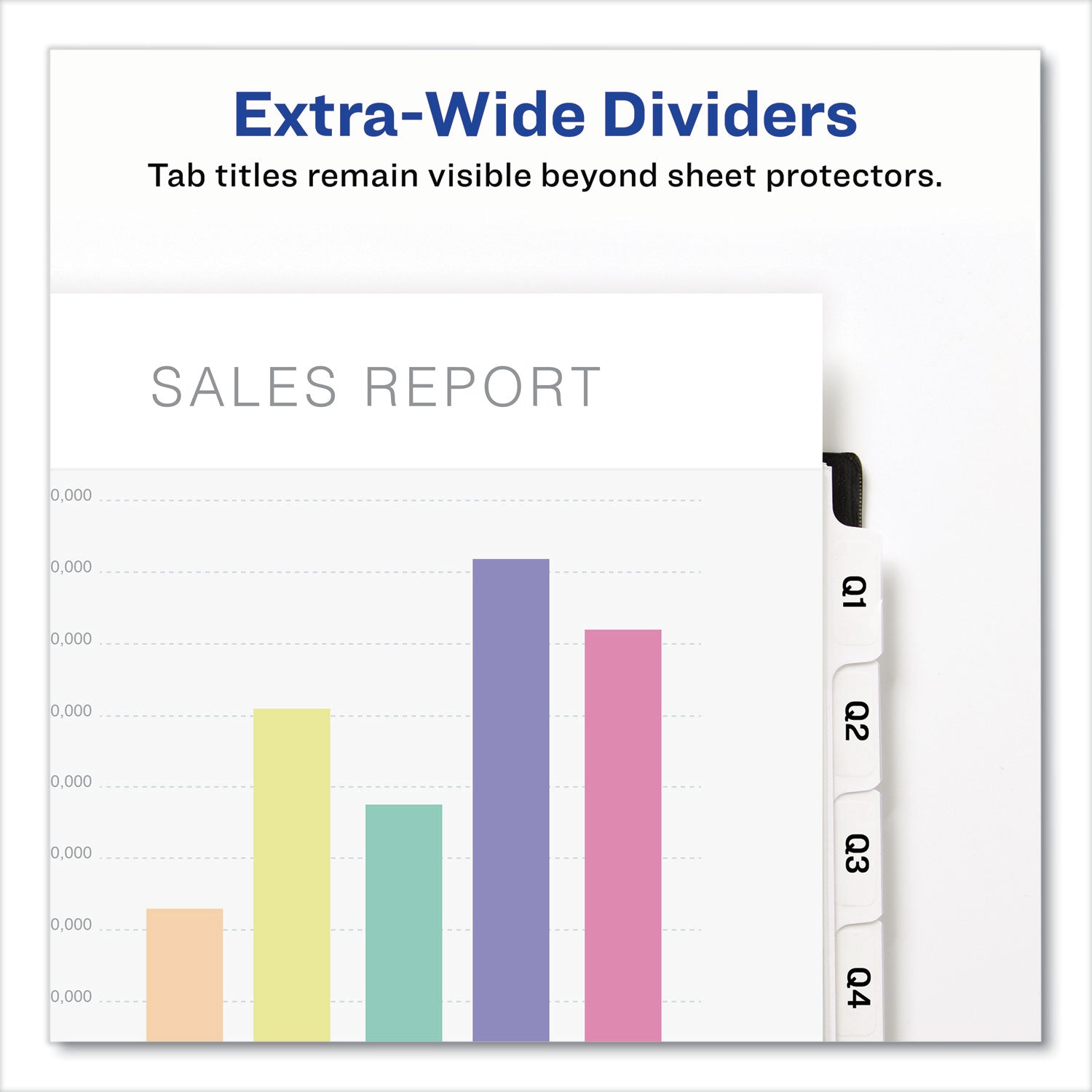 Print and Apply Index Maker Clear Label Dividers, Extra Wide Tab, 8-Tab, 11.25 x 9.25, White, 1 Set -