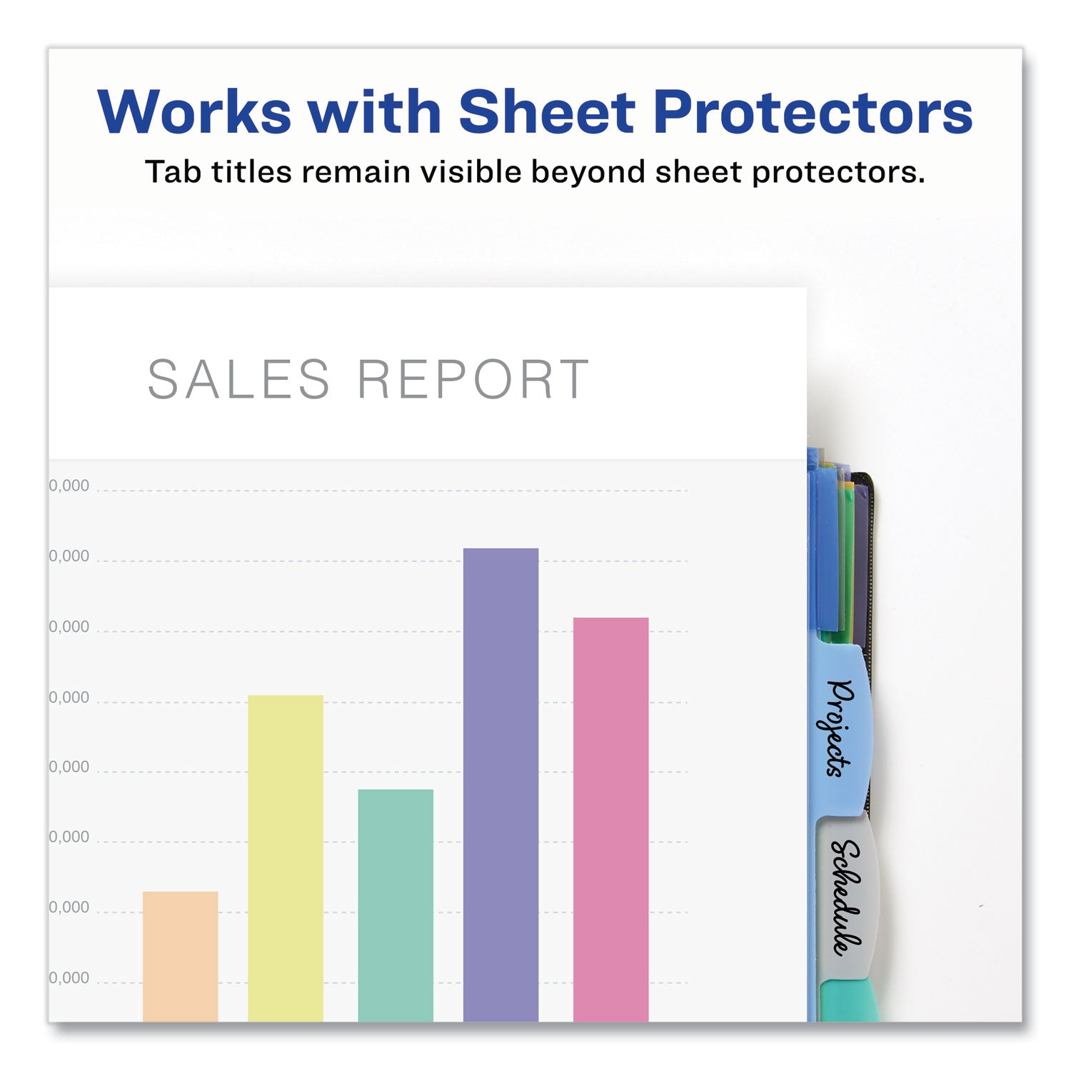 Write and Erase Big Tab Durable Plastic Dividers, Expandable Pocket, 3-Hole Punched, 5-Tab, 11 x 8.5, Assorted, 1 Set -