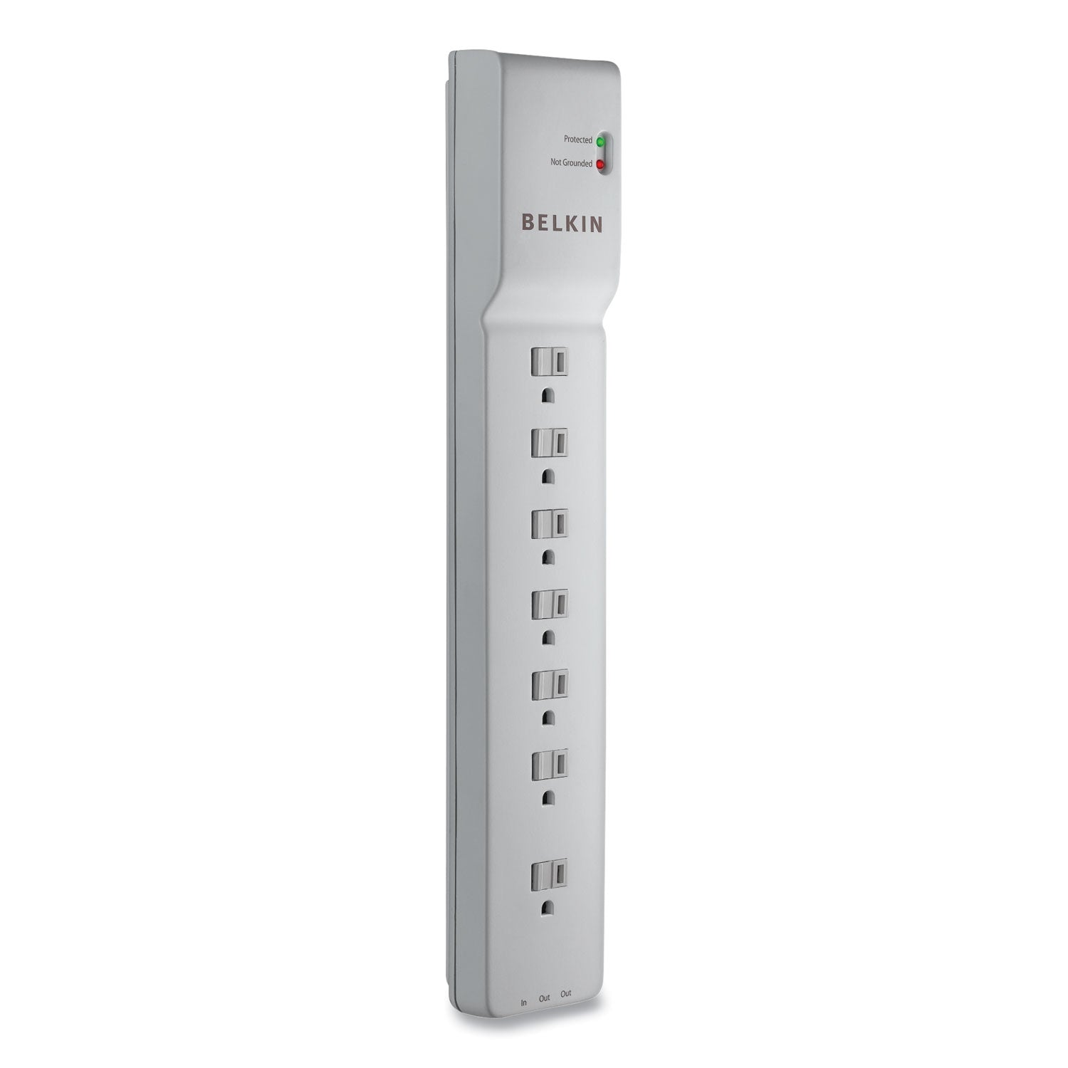 Home/Office Surge Protector, 7 AC Outlets, 12 ft Cord, 2,160 J, White -