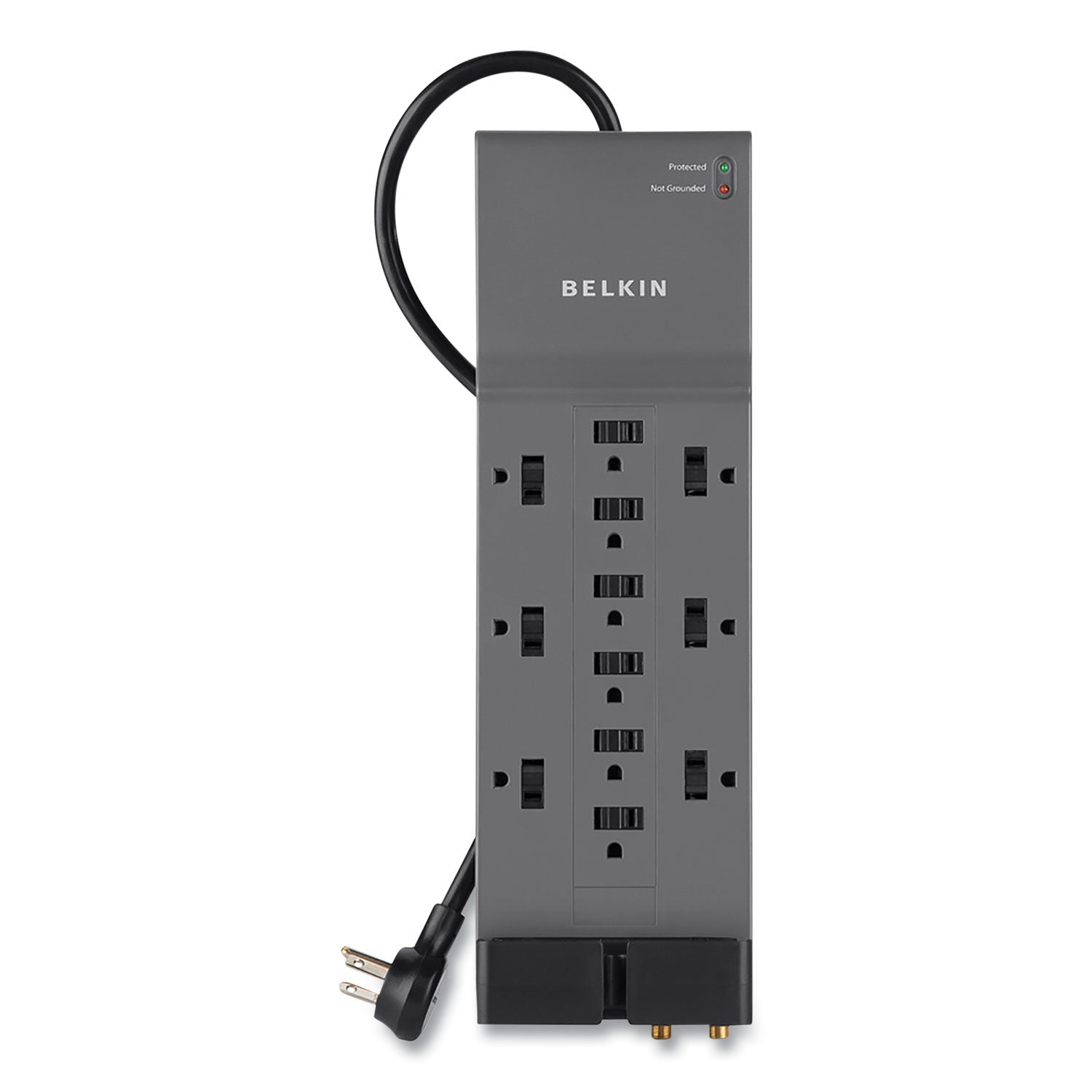 Professional Series SurgeMaster Surge Protector, 12 AC Outlets, 8 ft Cord, 3,780 J, Dark Gray -
