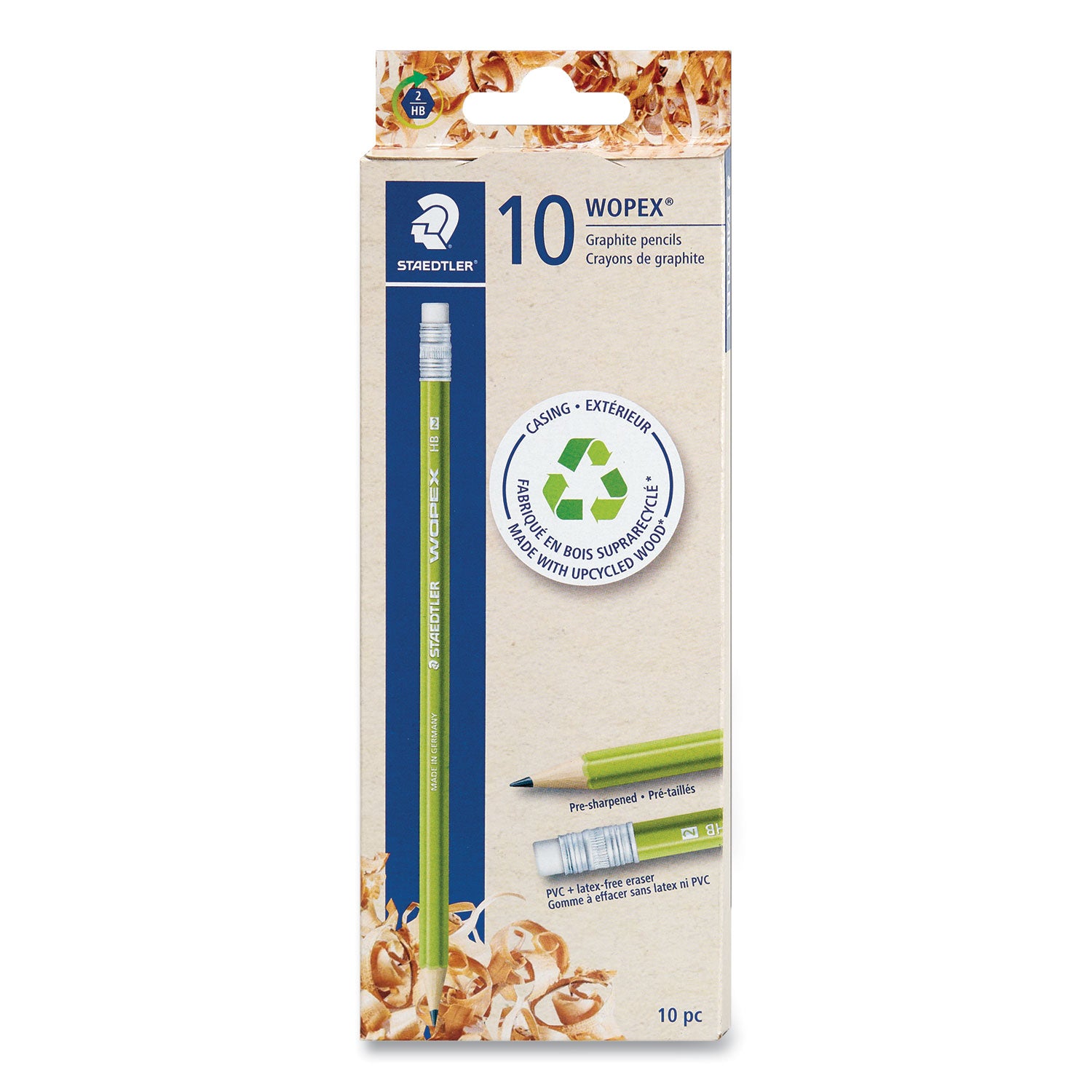 wopex-extruded-pencil-hb-#2-black-lead-green-barrel-10-pack_std182c10a6 - 1