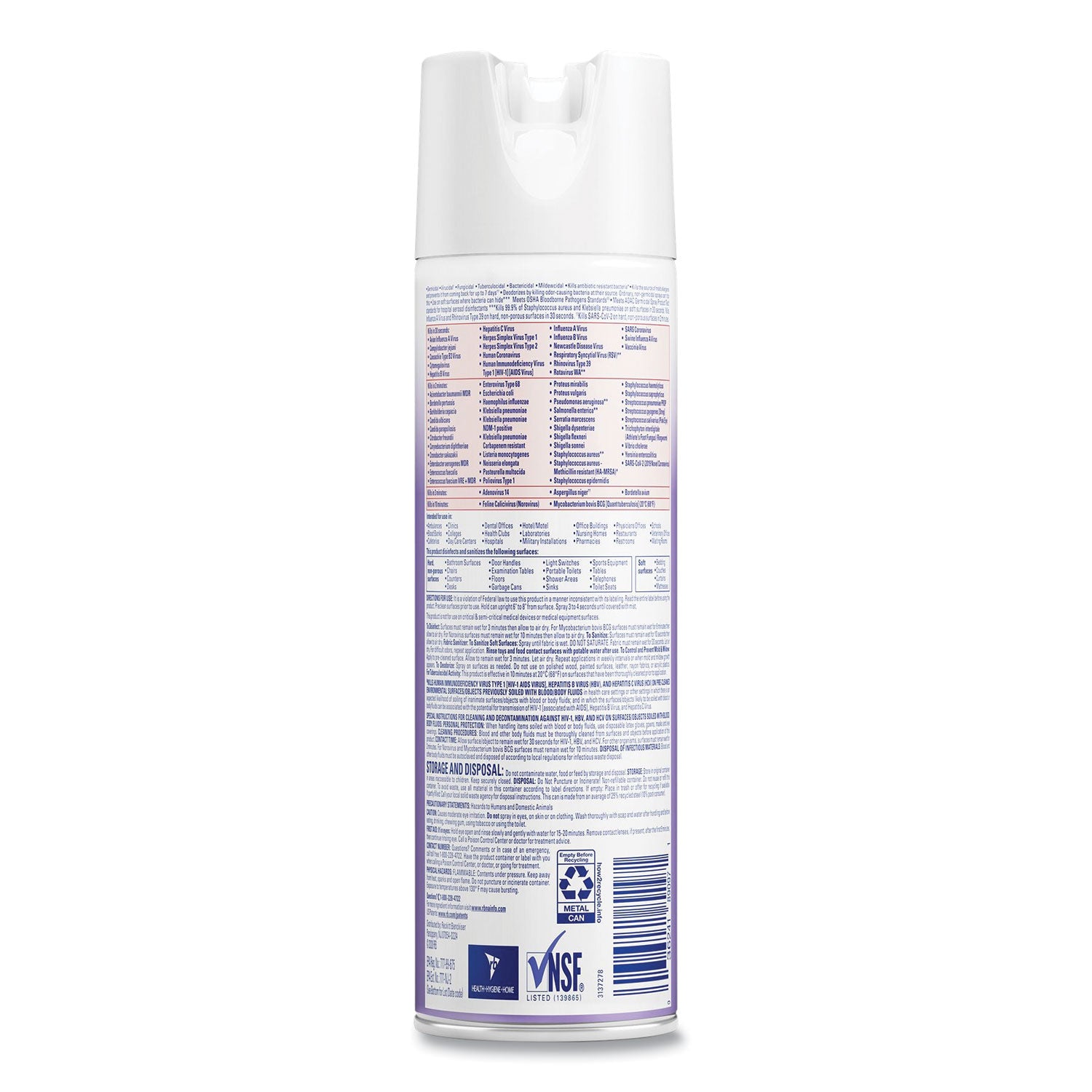 Disinfectant Spray, Lavender, 19 oz Aerosol Spray -