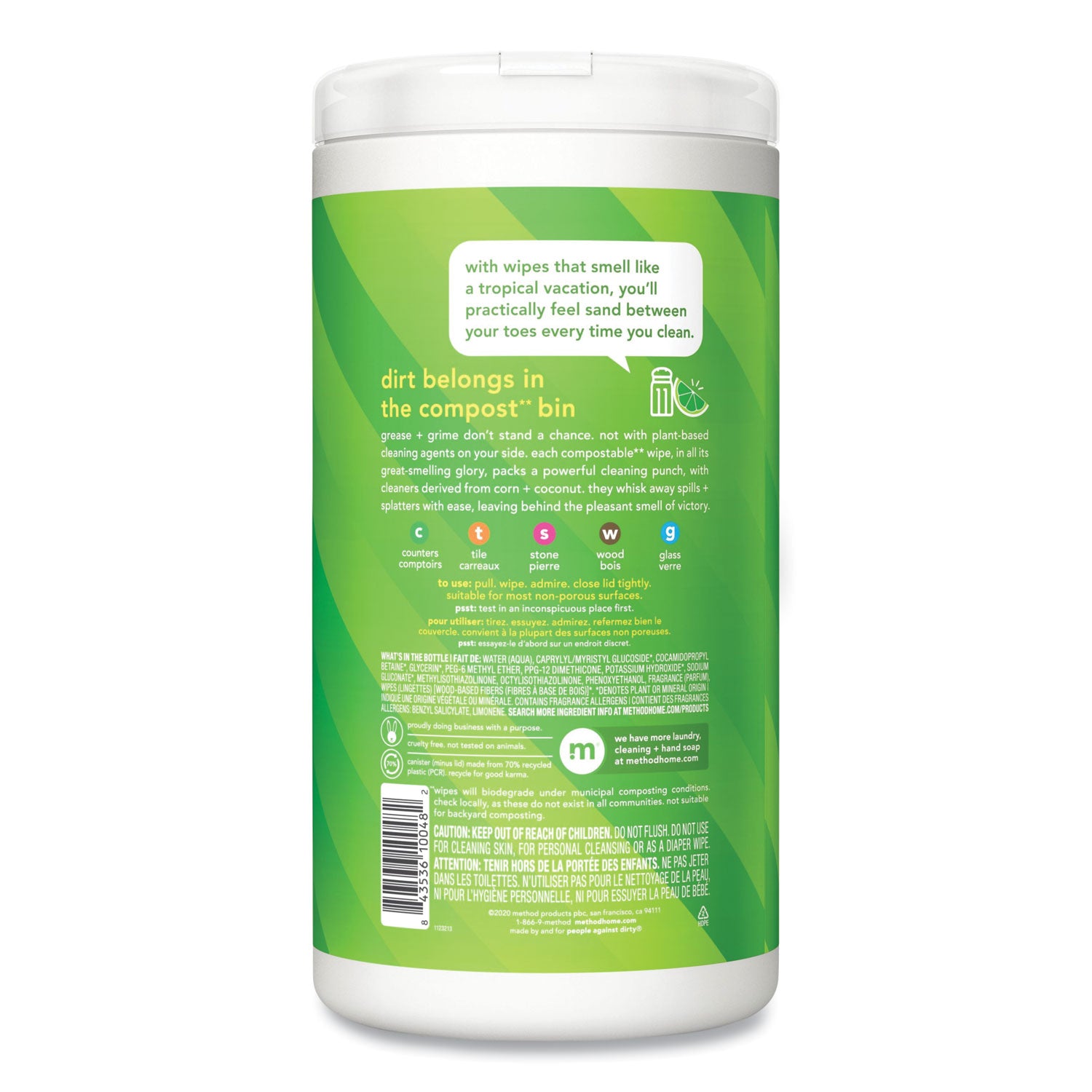 all-purpose-cleaning-wipes-1-ply-lime-and-sea-salt-white-70-canister-6-carton_mth338525 - 2