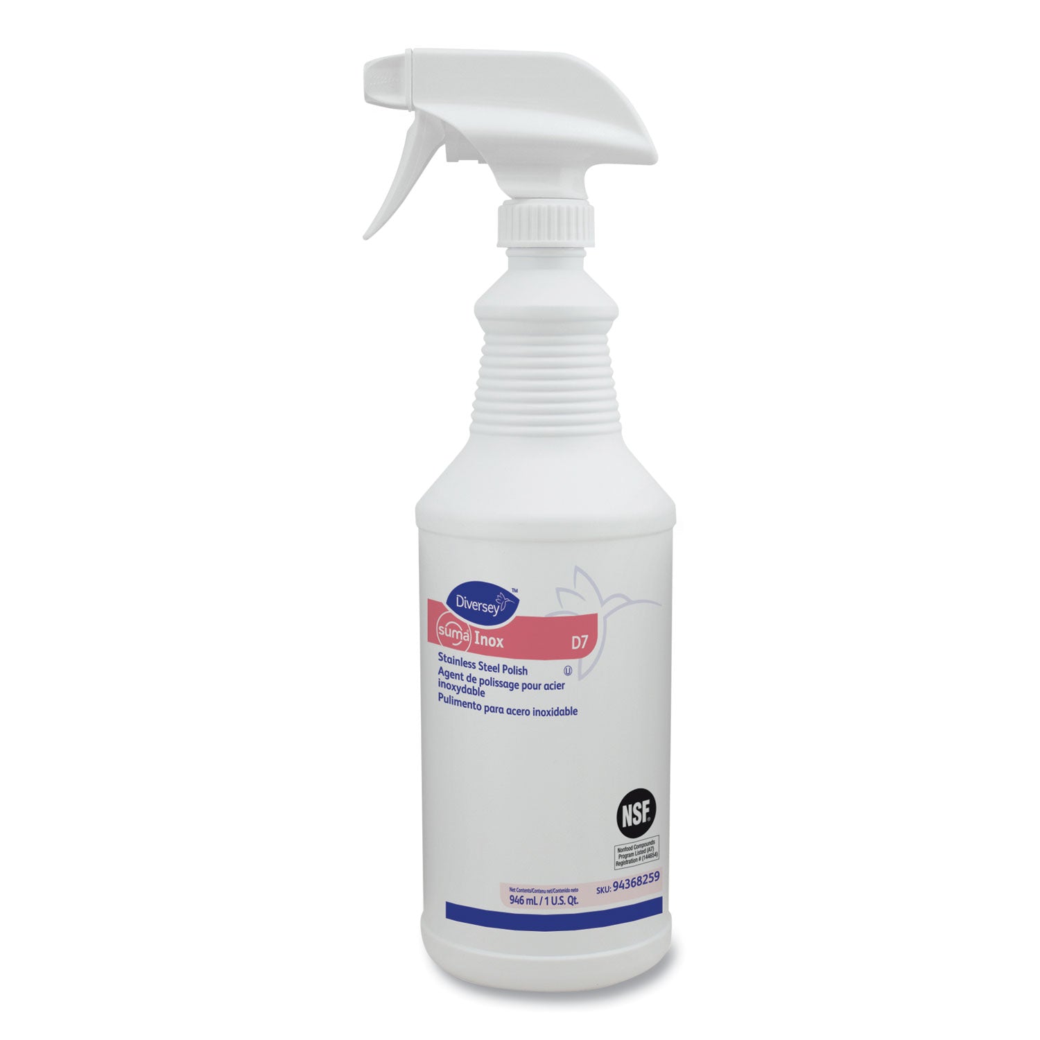 Suma Inox D7, 32 oz Spray Bottle, 6/Carton -
