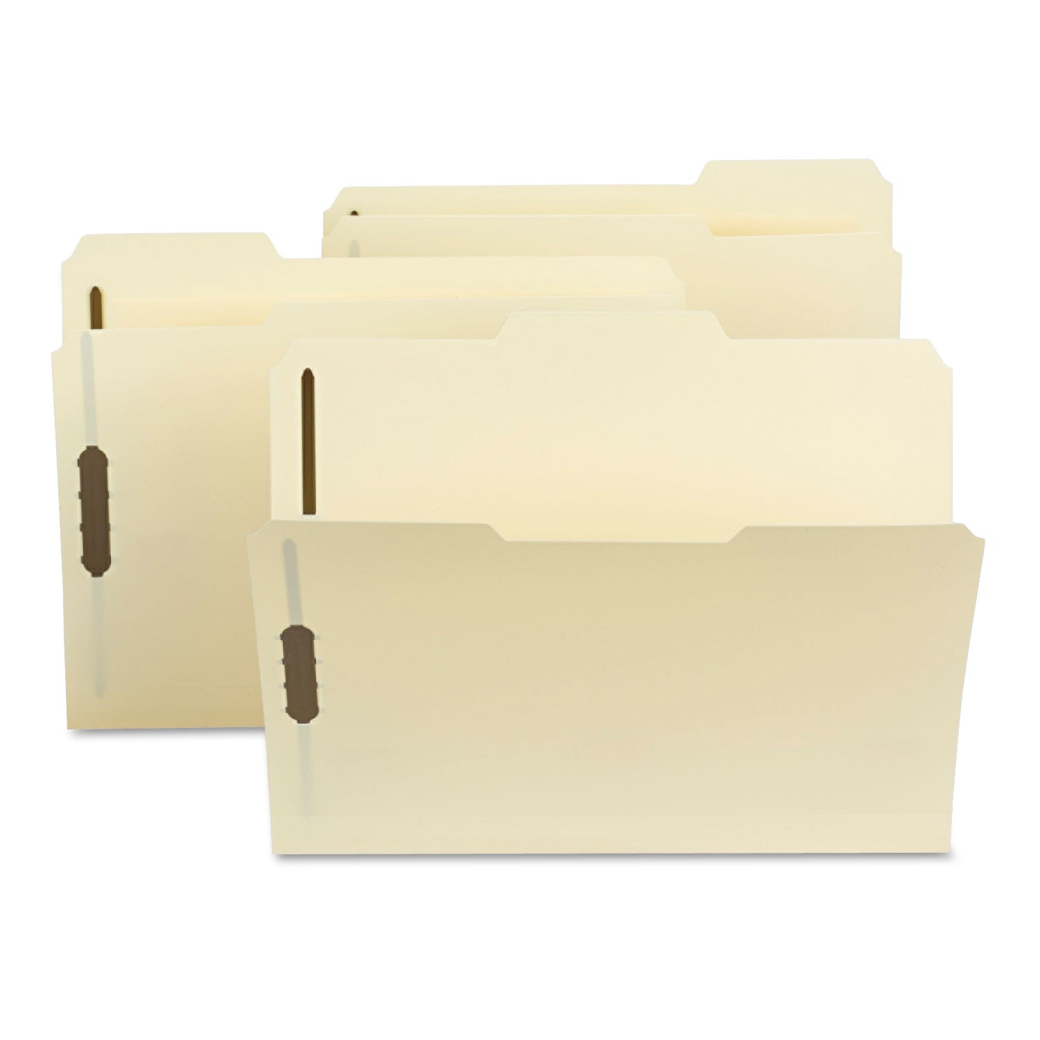 Poly Top Tab Fastener Folders, 0.75" Expansion, 2 Fasteners, Letter Size, Manila Exterior, 24/Box -
