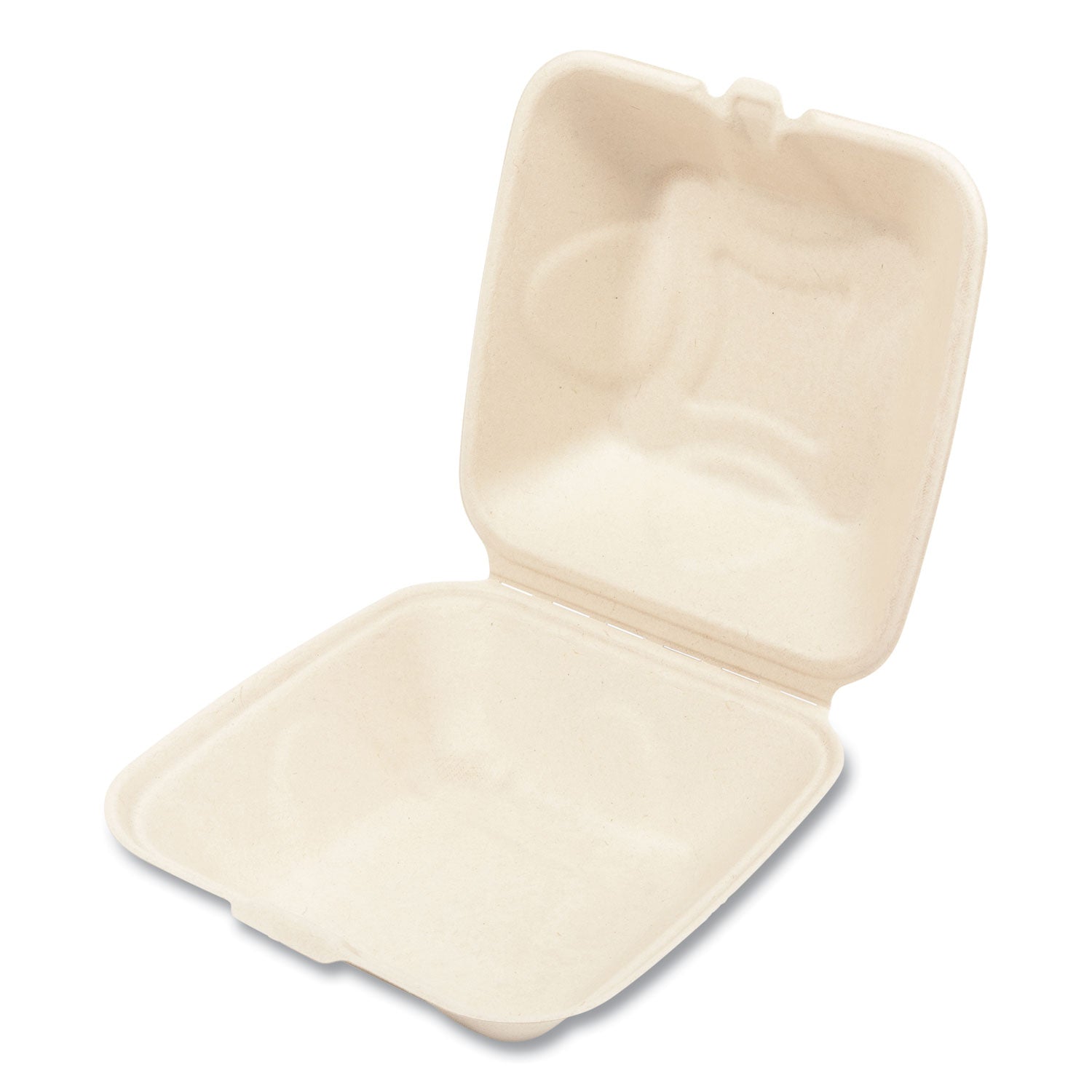 bagasse-pfas-free-food-containers-1-compartment-6-x-6-x-319-tan-bamboo-sugarcane-500-carton_bwkhinge66npfa - 1