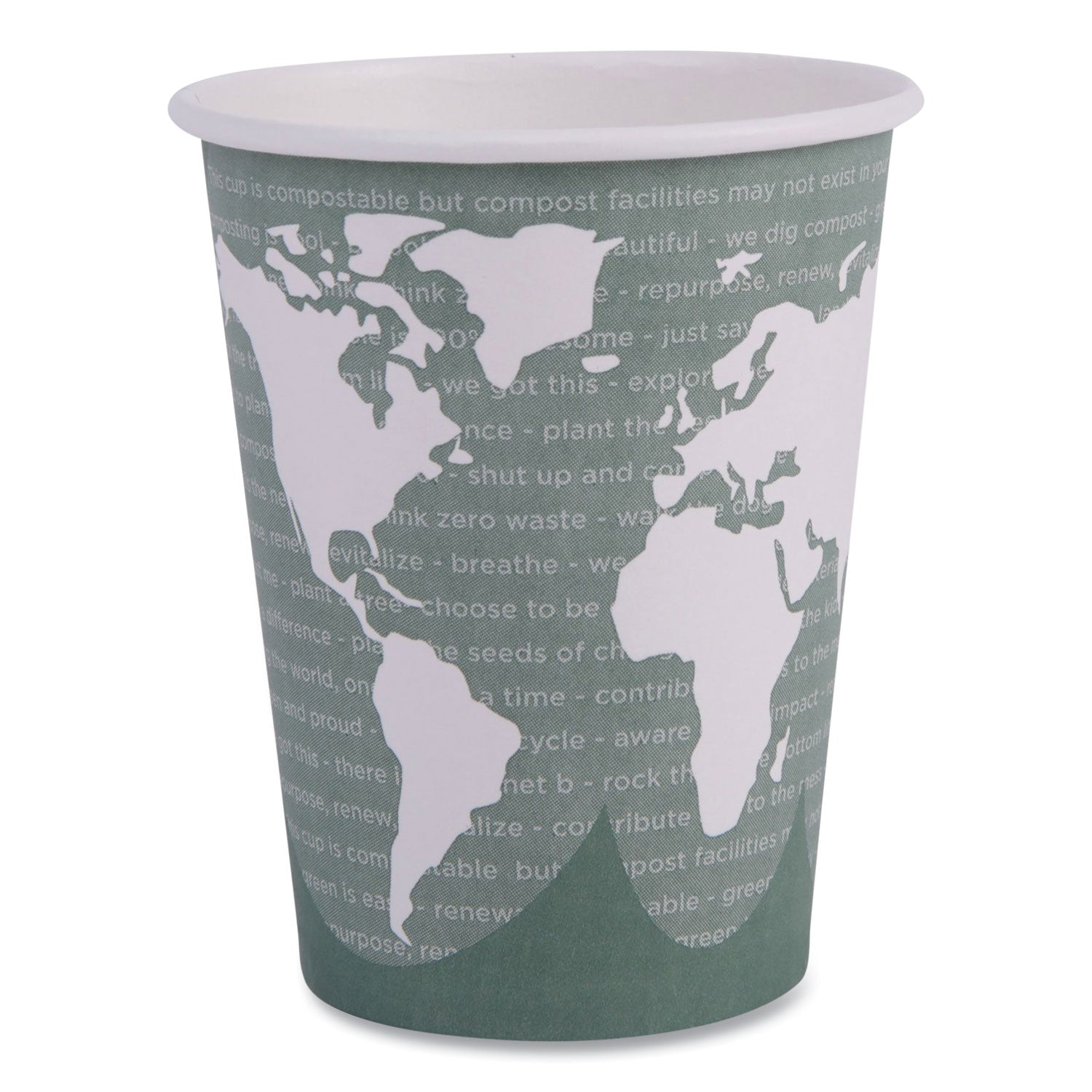 World Art Renewable and Compostable Hot Cups, 12 oz, 50/Pack, 20 Packs/Carton -