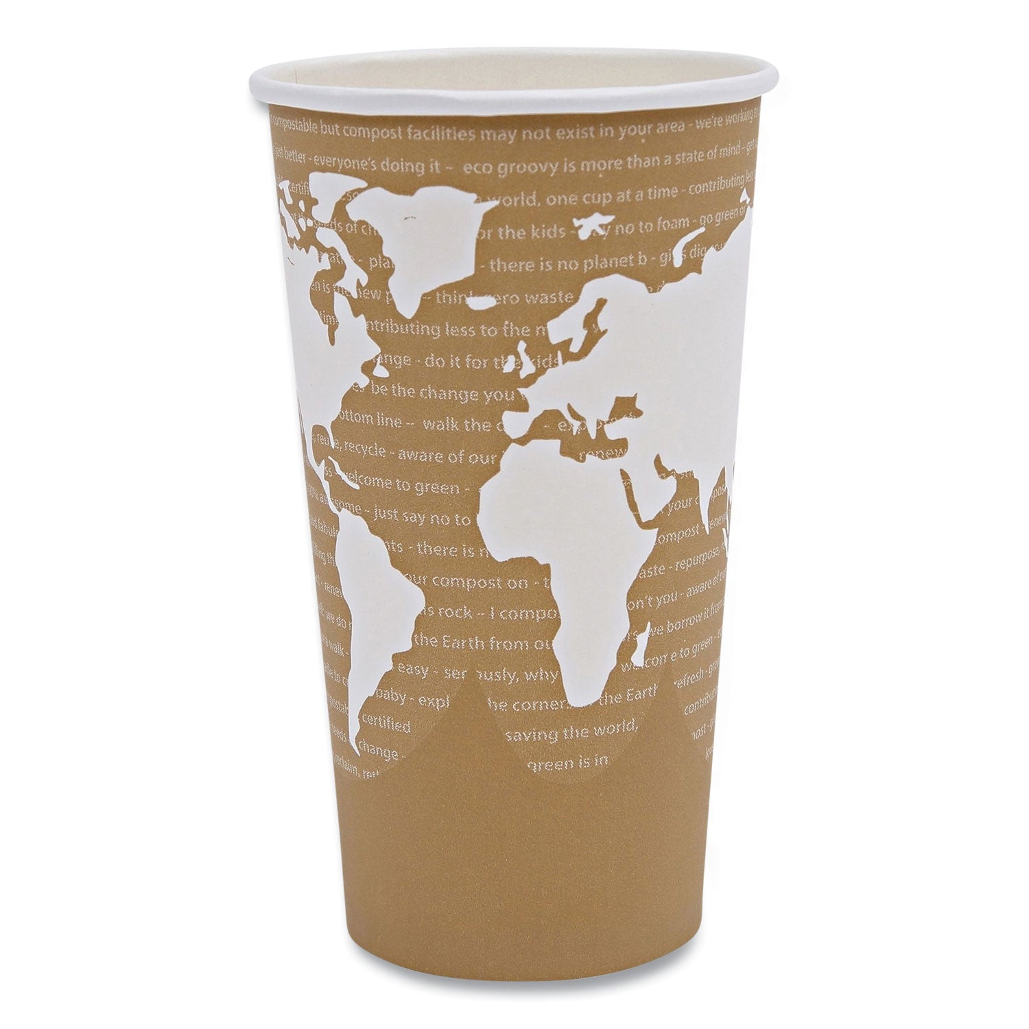 World Art Renewable and Compostable Hot Cups, 20 oz, 50/Pack, 20 Packs/Carton -