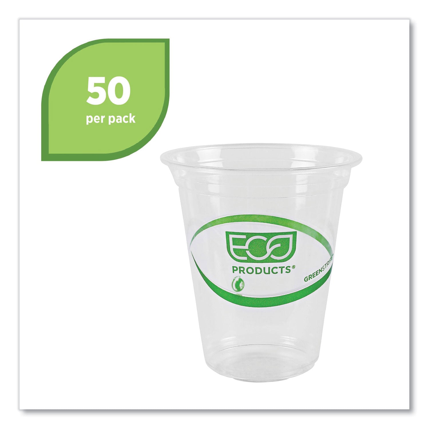 GreenStripe Renewable and Compostable Cold Cups Convenience Pack, Clear, 16 oz, 50/Pack -