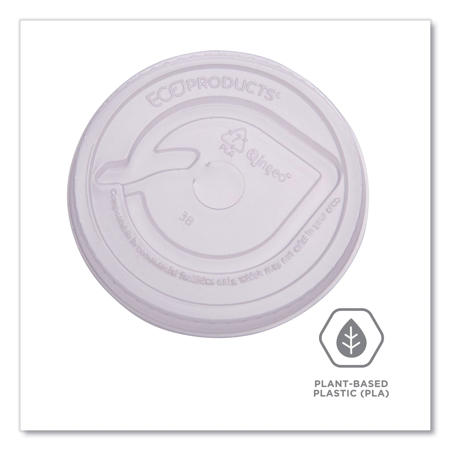 GreenStripe Renewable and Compost Cold Cup Flat Lids, Fits 9 oz to 24 oz Cups, Clear, 100/Pack, 10 Packs/Carton -