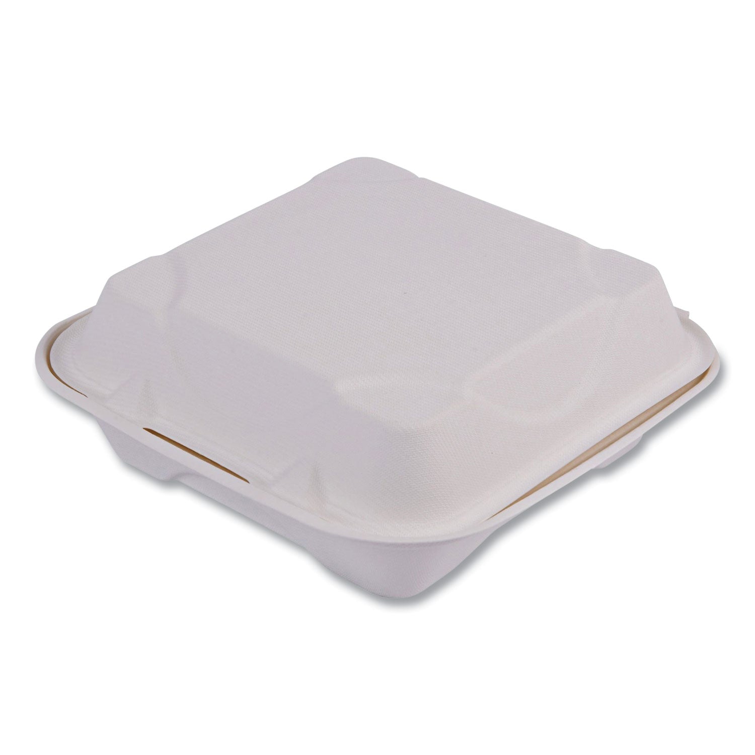 vanguard-renewable-and-compostable-sugarcane-clamshells-1-compartment-8-x-8-x-3-white-200-carton_ecoephc81nfa - 1