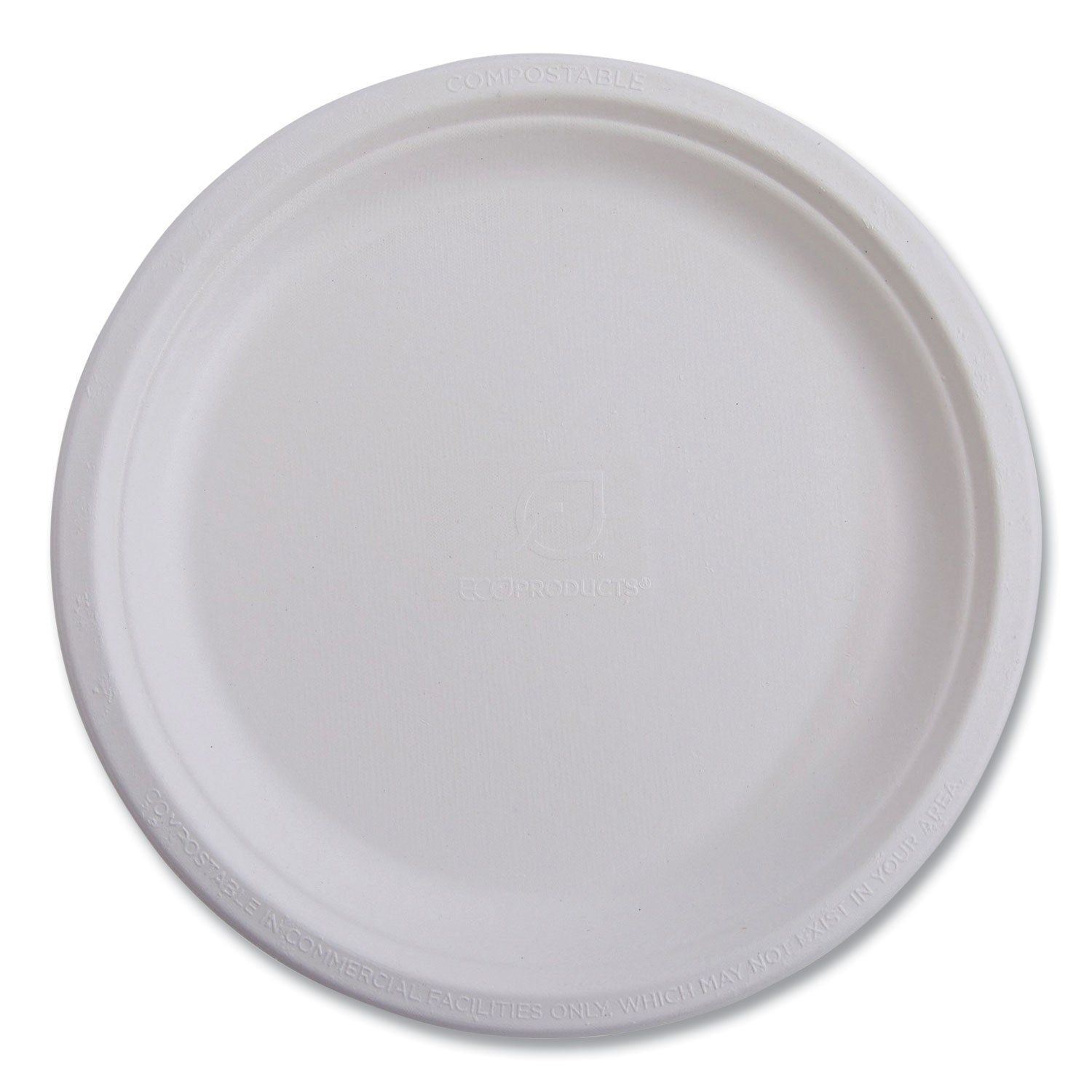 Renewable Sugarcane Plates, 6" dia, Natural White, 1,000/Carton -