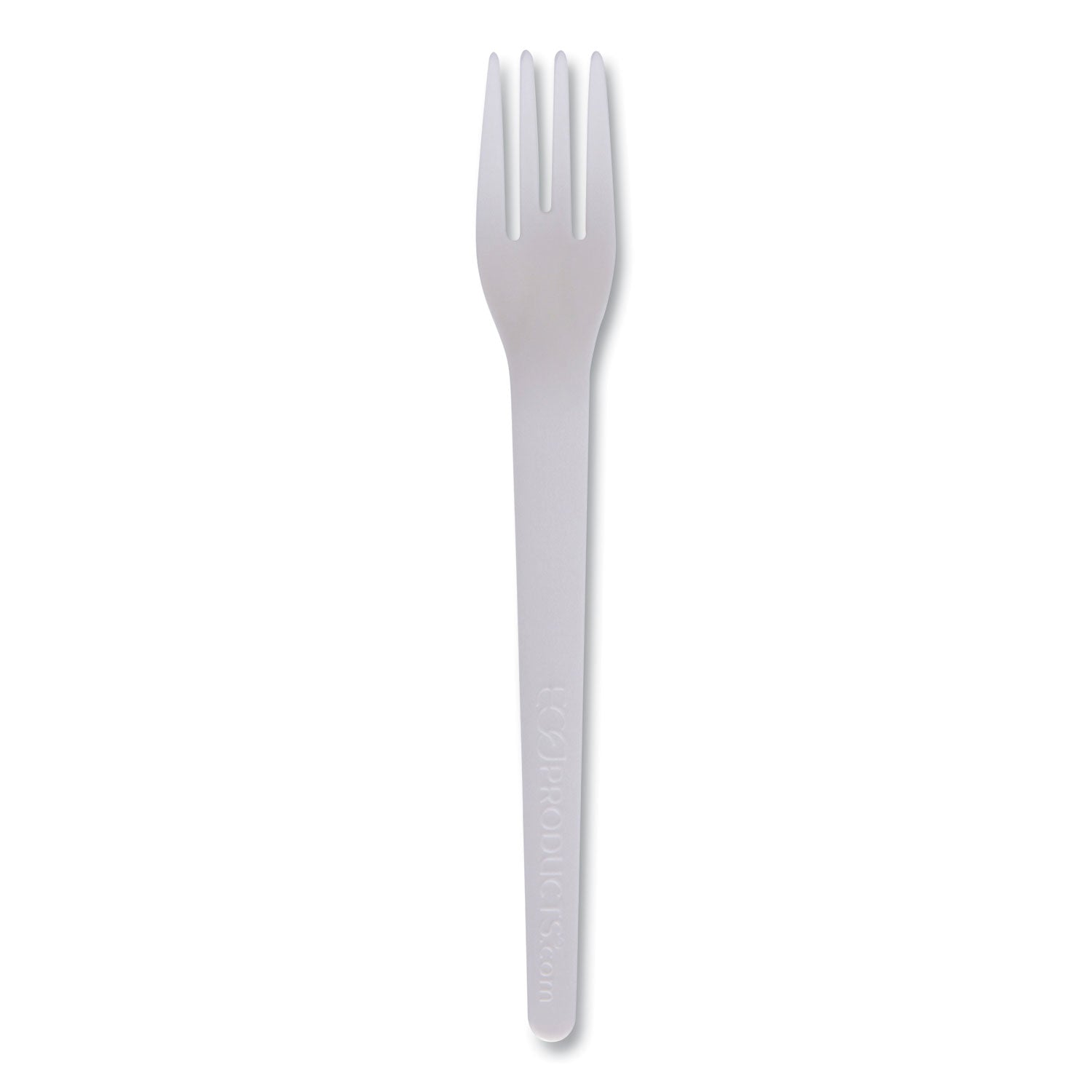 Plantware Compostable Cutlery, Fork, 6", Pearl White, 50/Pack, 20 Pack/Carton -