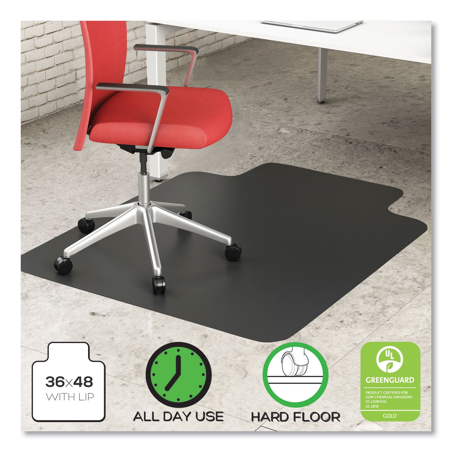 economat-hard-floor-chair-mat-lipped-36-x-48-black-ships-in-4-6-business-days_defcm21112bcom - 2