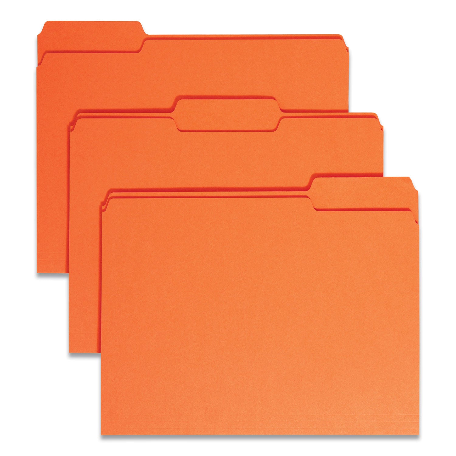 Colored File Folders, 1/3-Cut Tabs: Assorted, Letter Size, 0.75" Expansion, Orange, 100/Box -