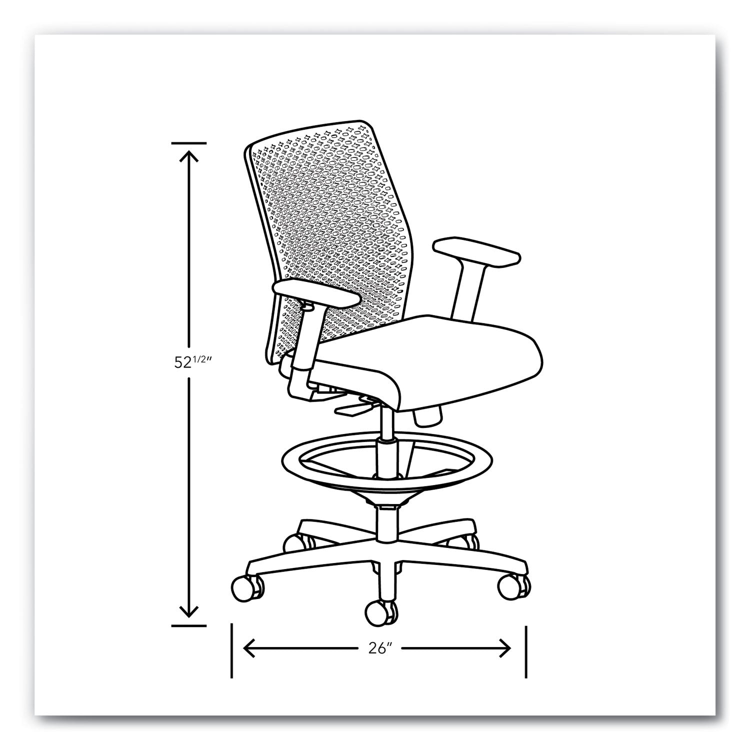 Ignition 2.0 ReActiv Low-Back Task Stool, 22.88" to 31.75" Seat Height, Flint Seat, Charcoal Back, Black Base - 2