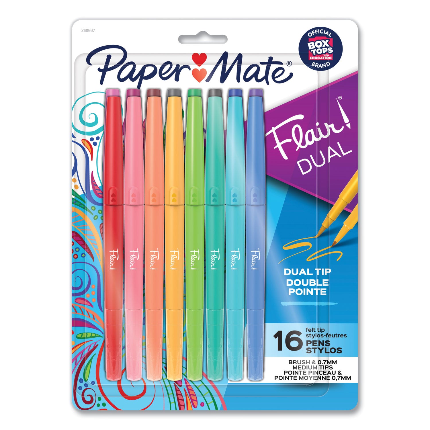 flair-duo-felt-tip-porous-point-pen-stick-medium-07-mm-assorted-ink-and-barrel-colors-16-pack_pap2181607 - 1