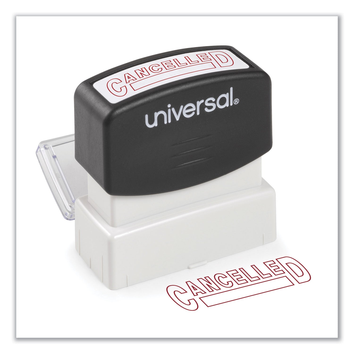 Message Stamp, CANCELLED, Pre-Inked One-Color, Red -
