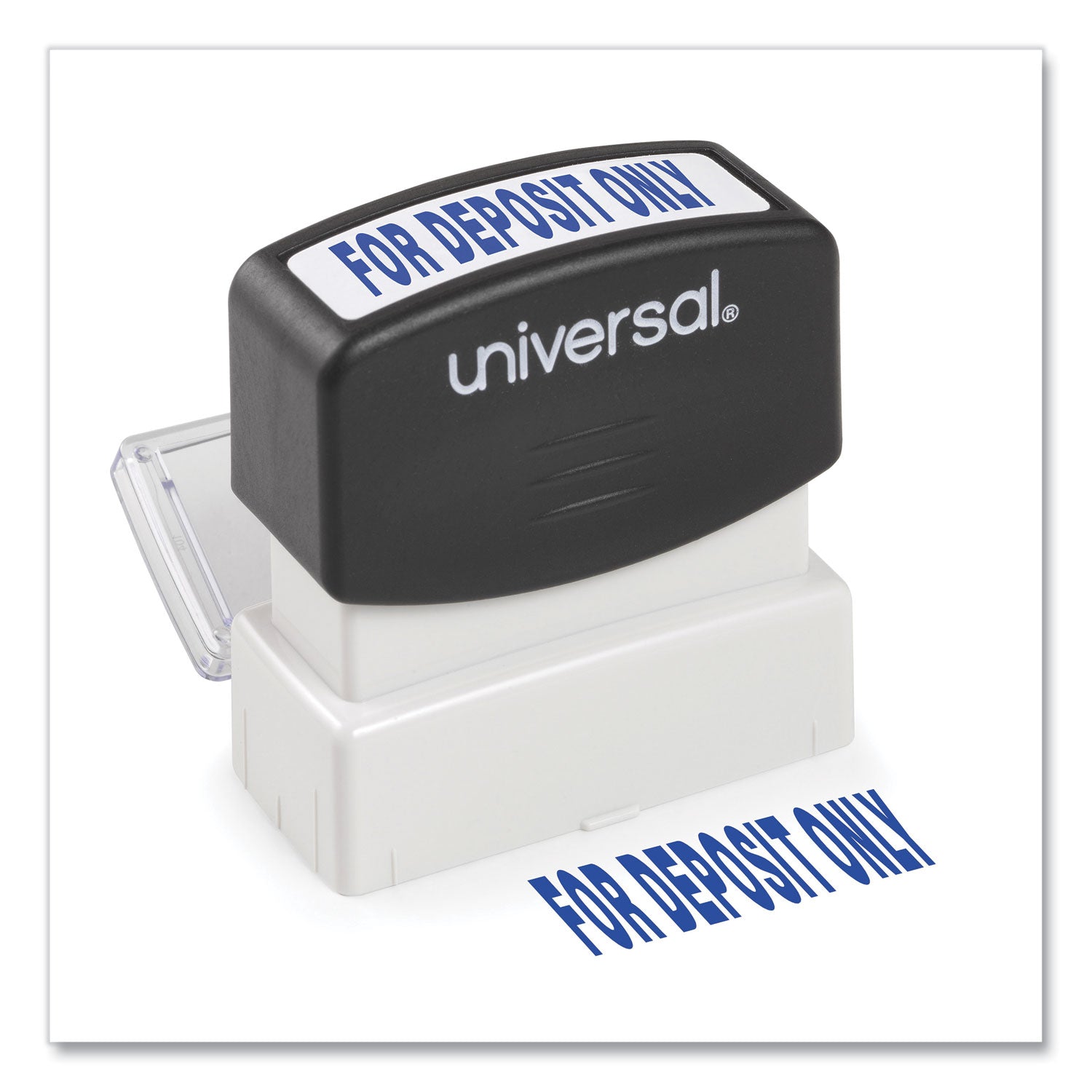 Message Stamp, for DEPOSIT ONLY, Pre-Inked One-Color, Blue -
