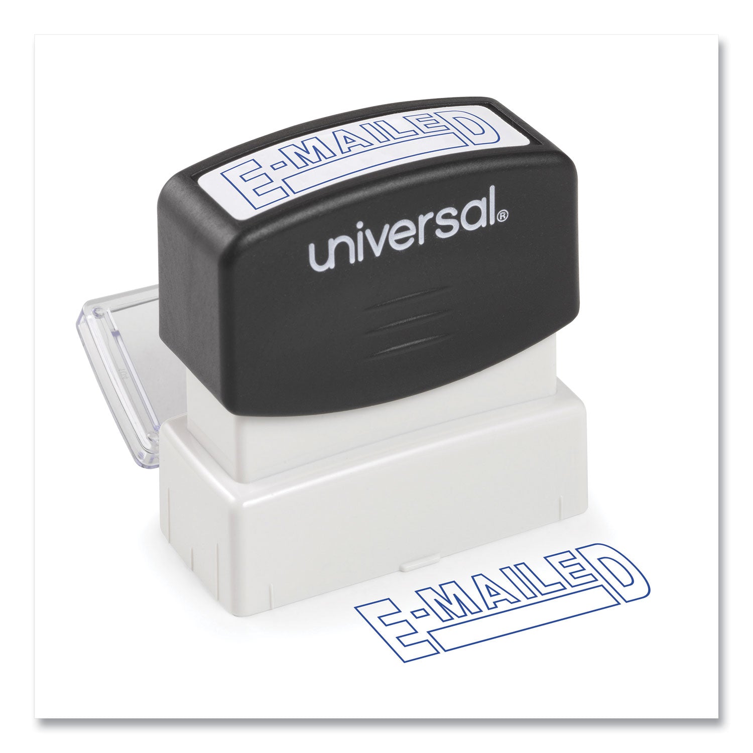 Message Stamp, E-MAILED, Pre-Inked One-Color, Blue -