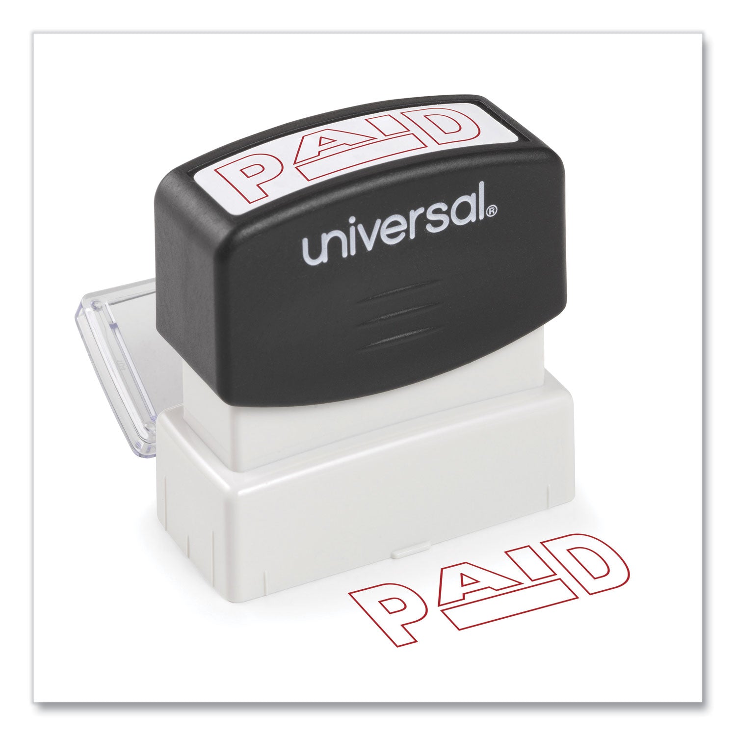 Message Stamp, PAID, Pre-Inked One-Color, Red -