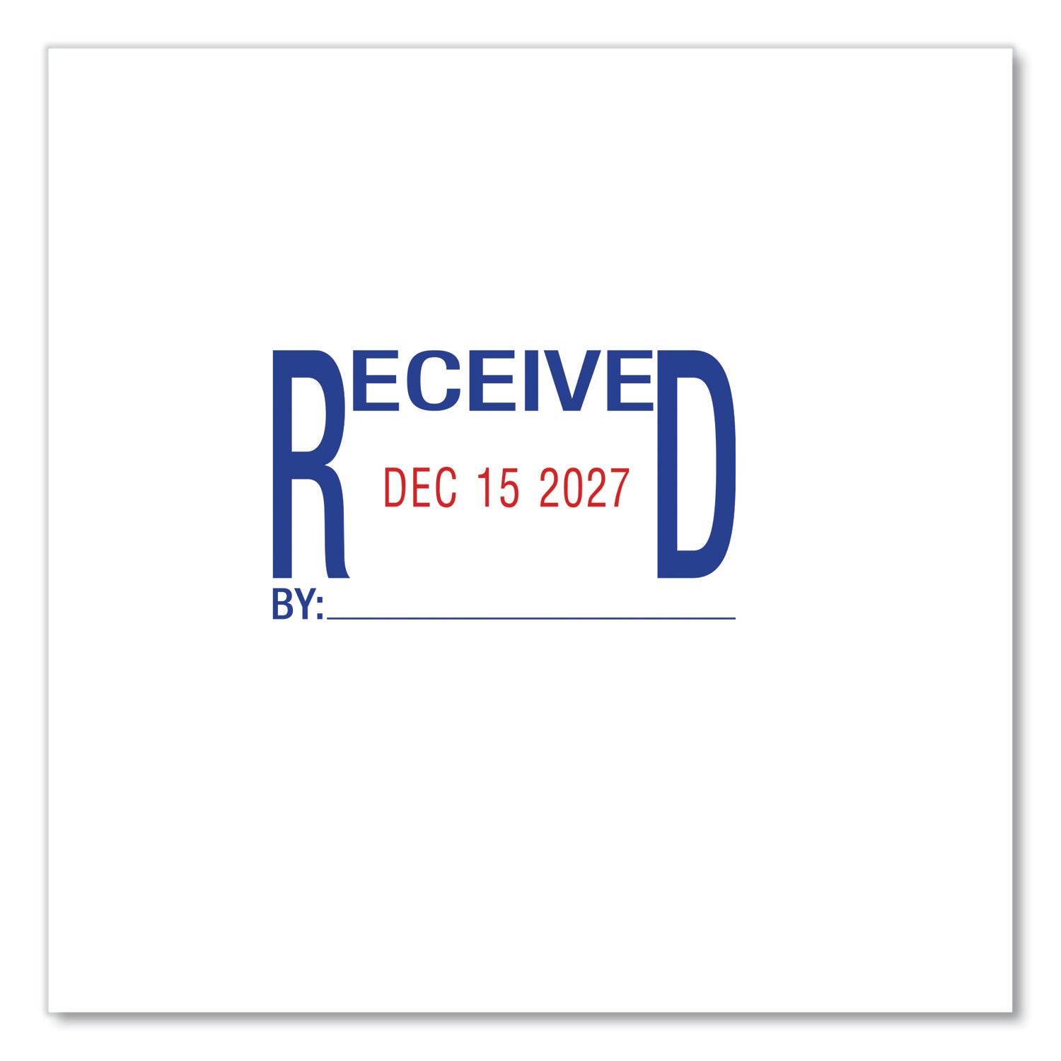 Printy Economy Date Stamp, Self-Inking, 1.63" x 1", Blue/Red -