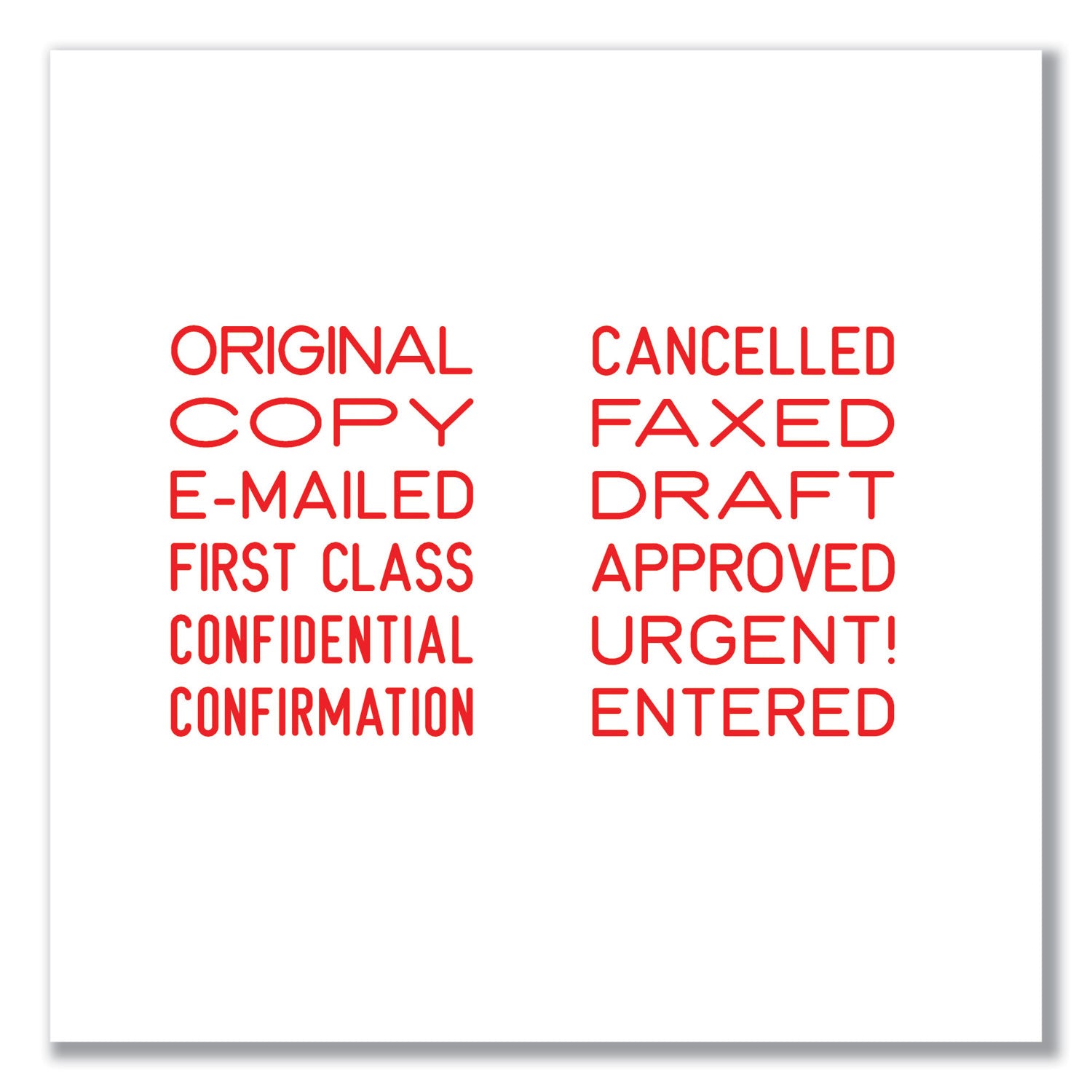 Printy Self-Inking Stamp, 12 Selectable Messages, 1.25" x 0.38", Red -