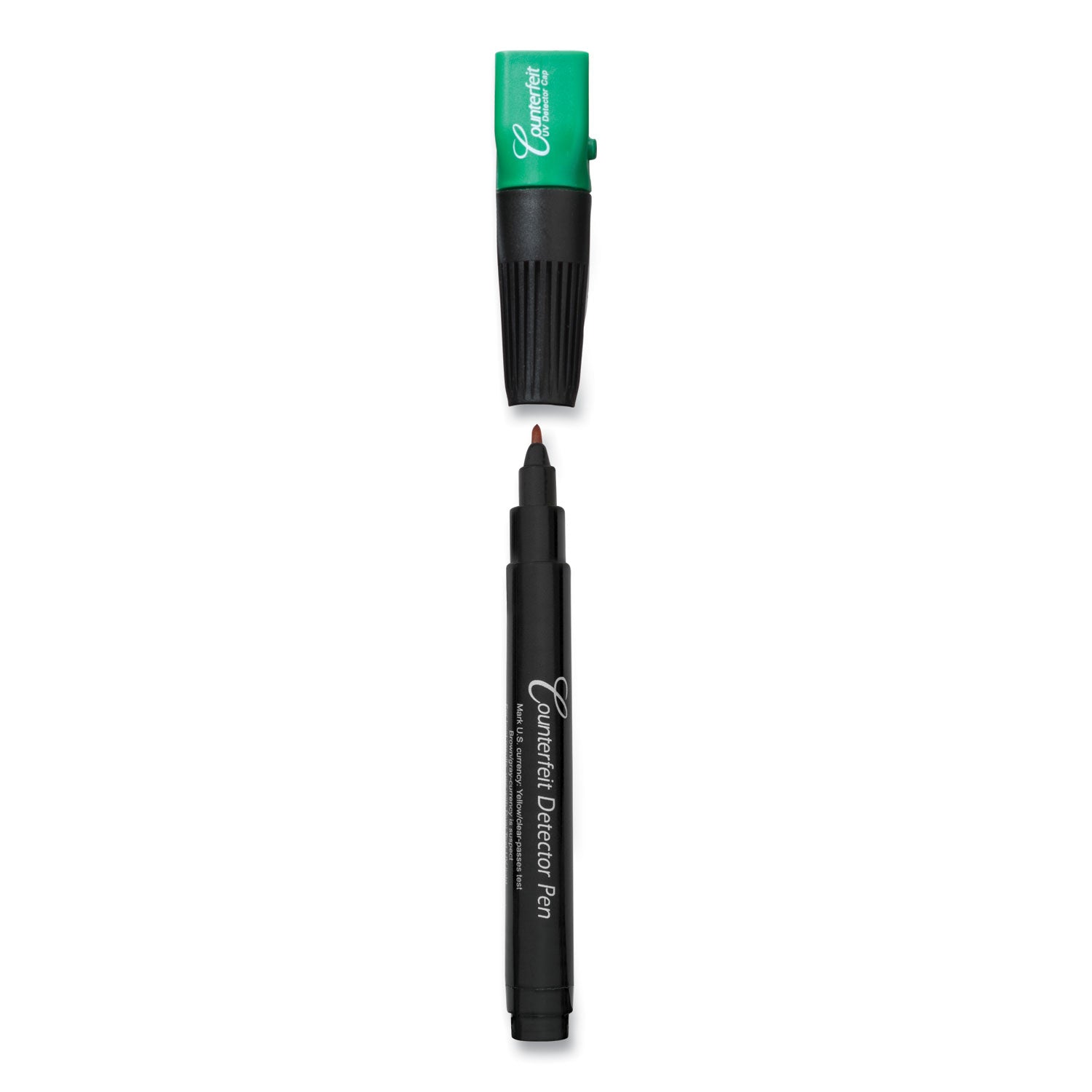 Smart Money Counterfeit Detector Pen with Reusable UV LED Light, U.S.; Most Foreign Currencies, Black -
