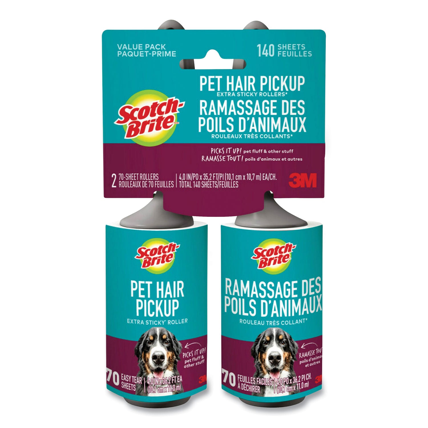 pet-hair-pickup-lint-roller-70-sheets-roller-2-pack_mmm839rs70tp - 1