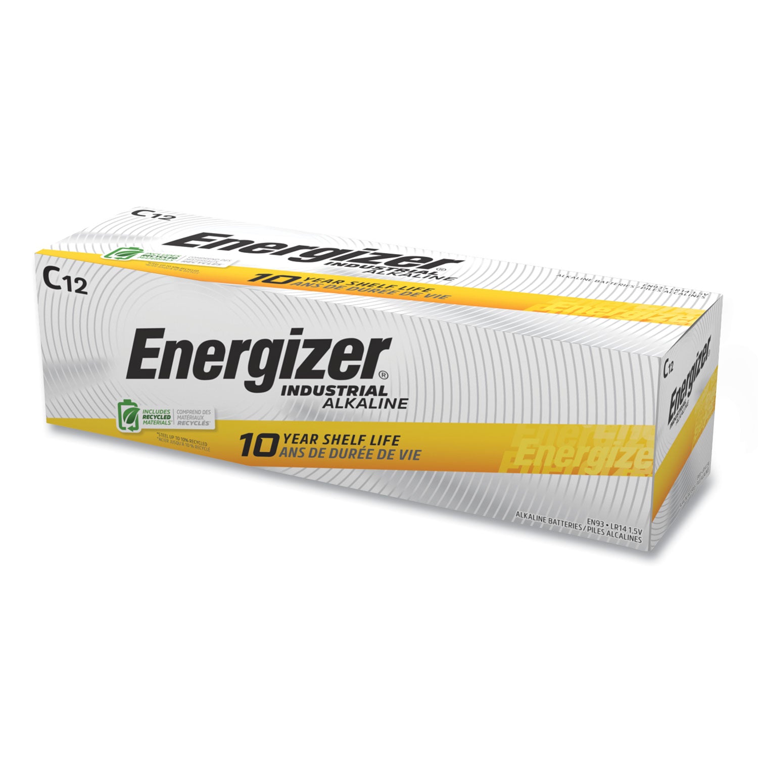 Industrial Alkaline C Batteries, 1.5 V, 12/Box - 1