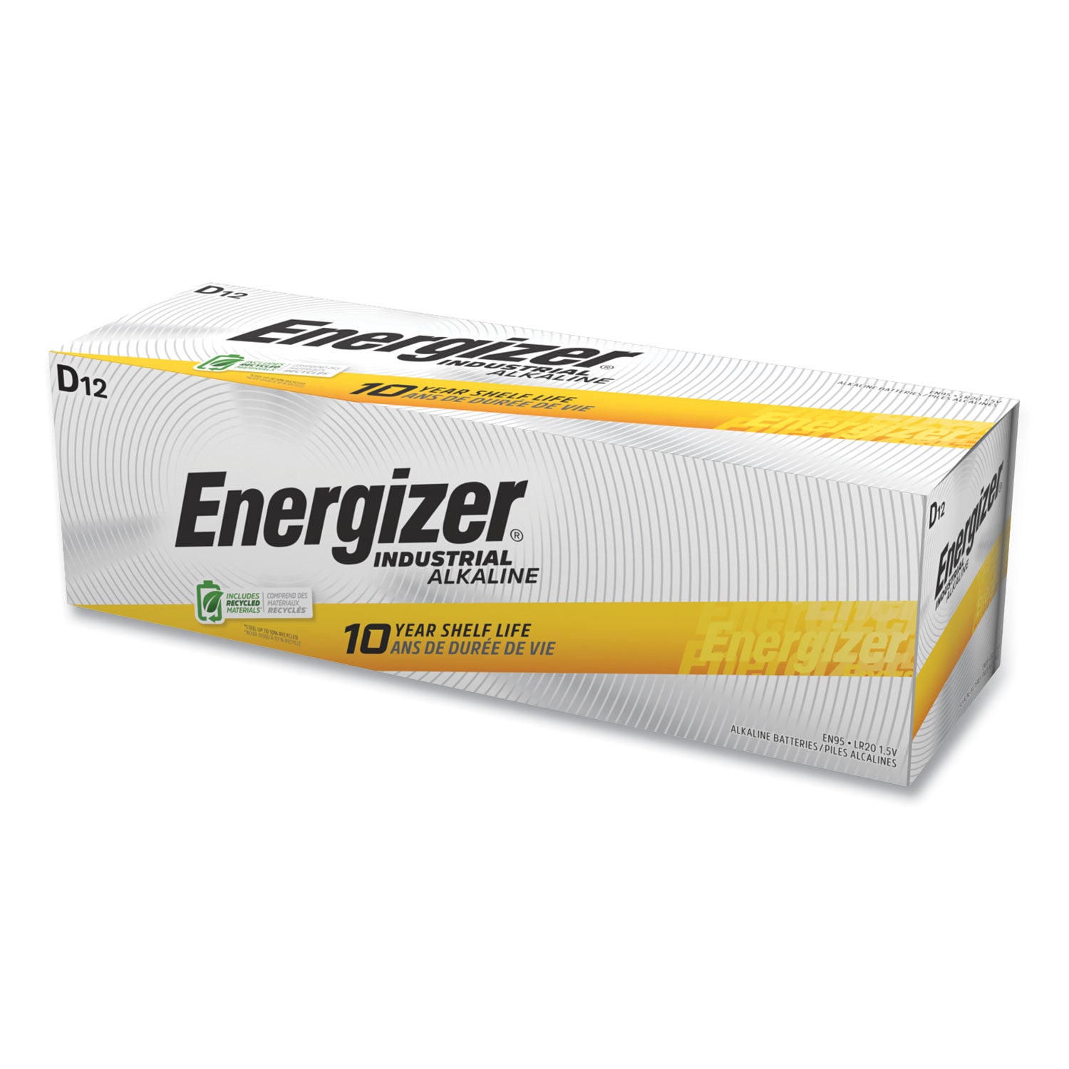 Industrial Alkaline D Batteries, 1.5 V, 12/Box - 1