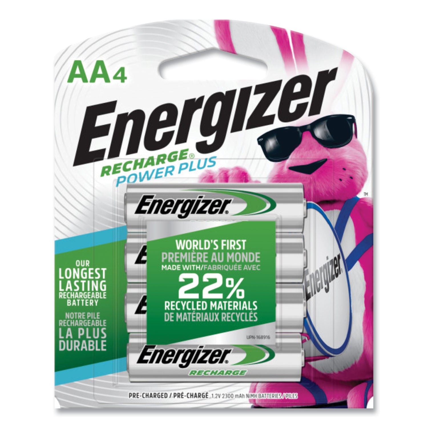 NiMH Rechargeable AA Batteries, 1.2 V, 4/Pack -