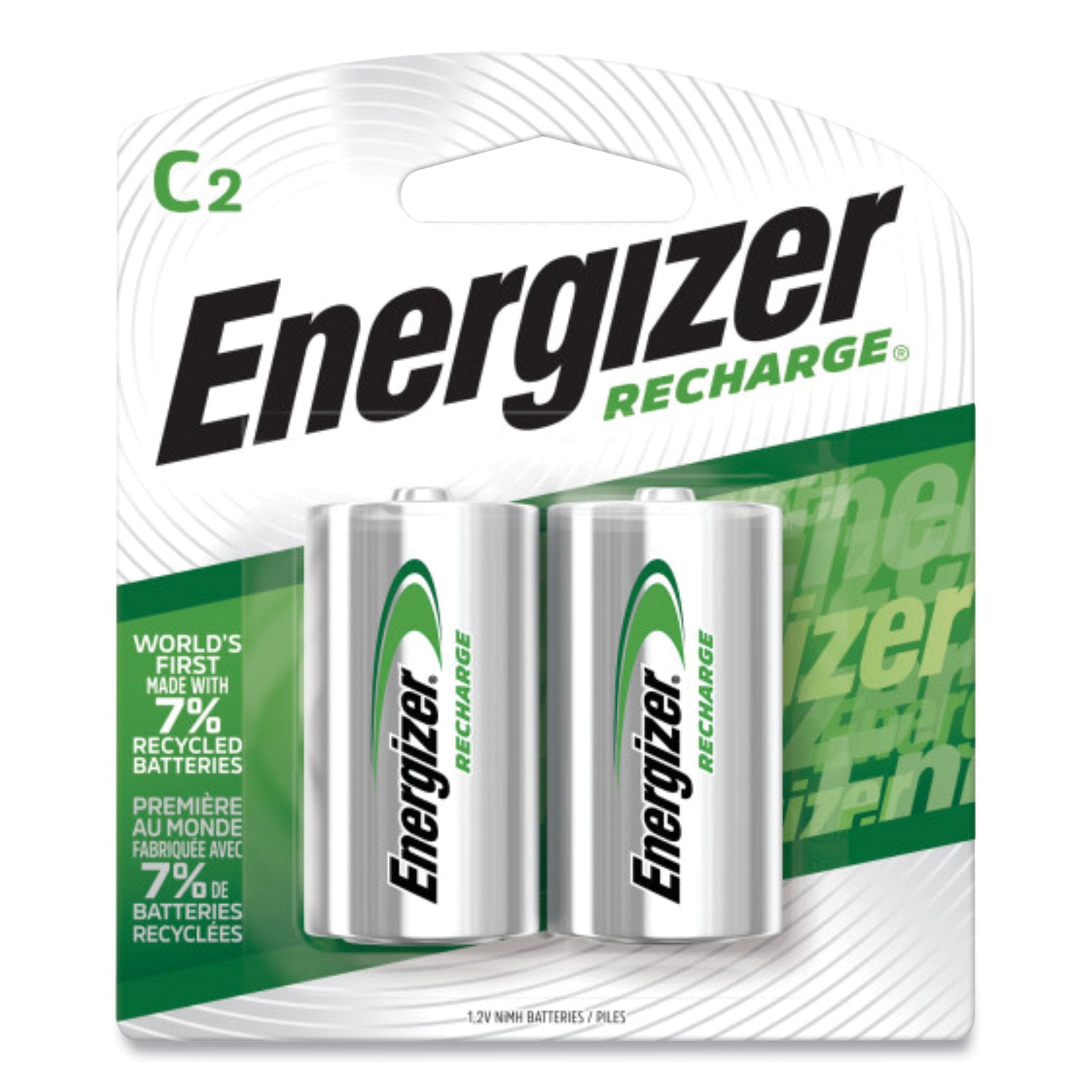 NiMH Rechargeable C Batteries, 1.2 V, 2/Pack -