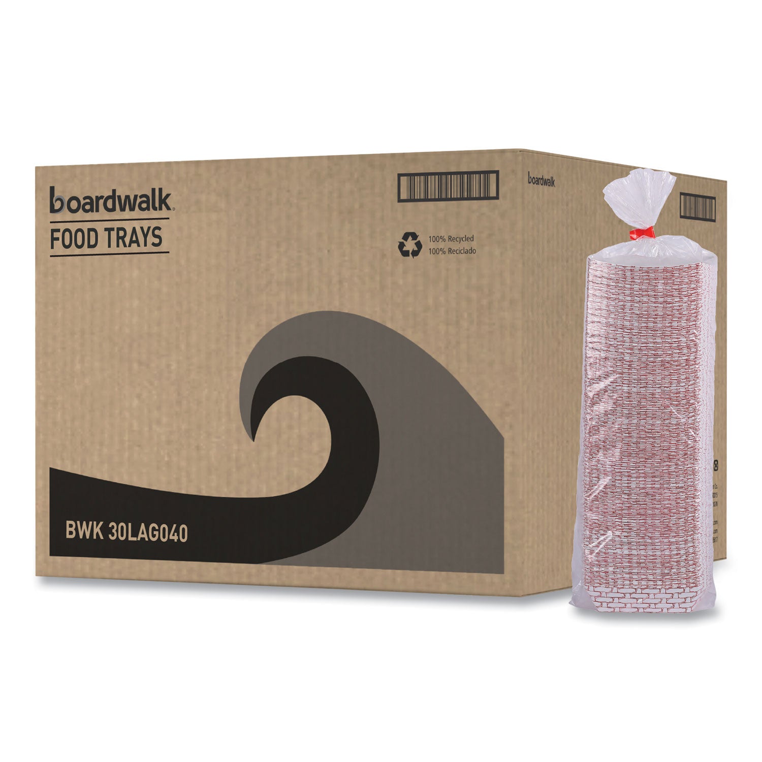 Paper Food Baskets, 6 oz Capacity, 3.78 x 4.3 x 1.08, Red/White, 1,000/Carton -