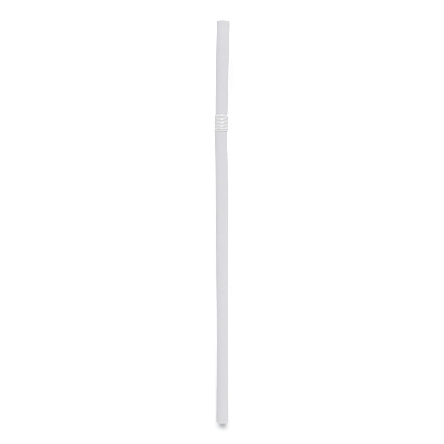 Flexible Wrapped Straws, 7.75", Plastic, White, 500/Pack, 20 Packs/Carton -