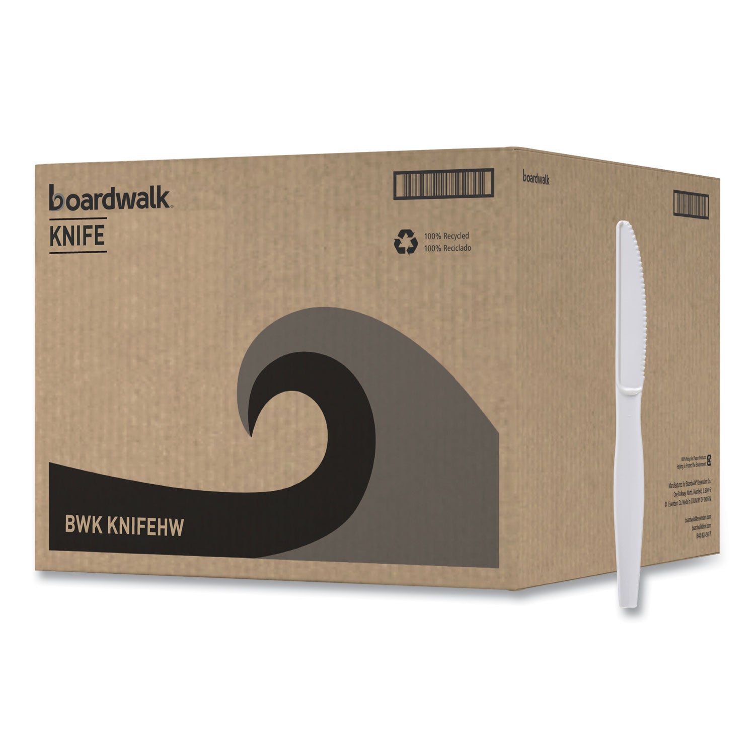 Heavyweight Polystyrene Cutlery, Knife, White, 1000/Carton -