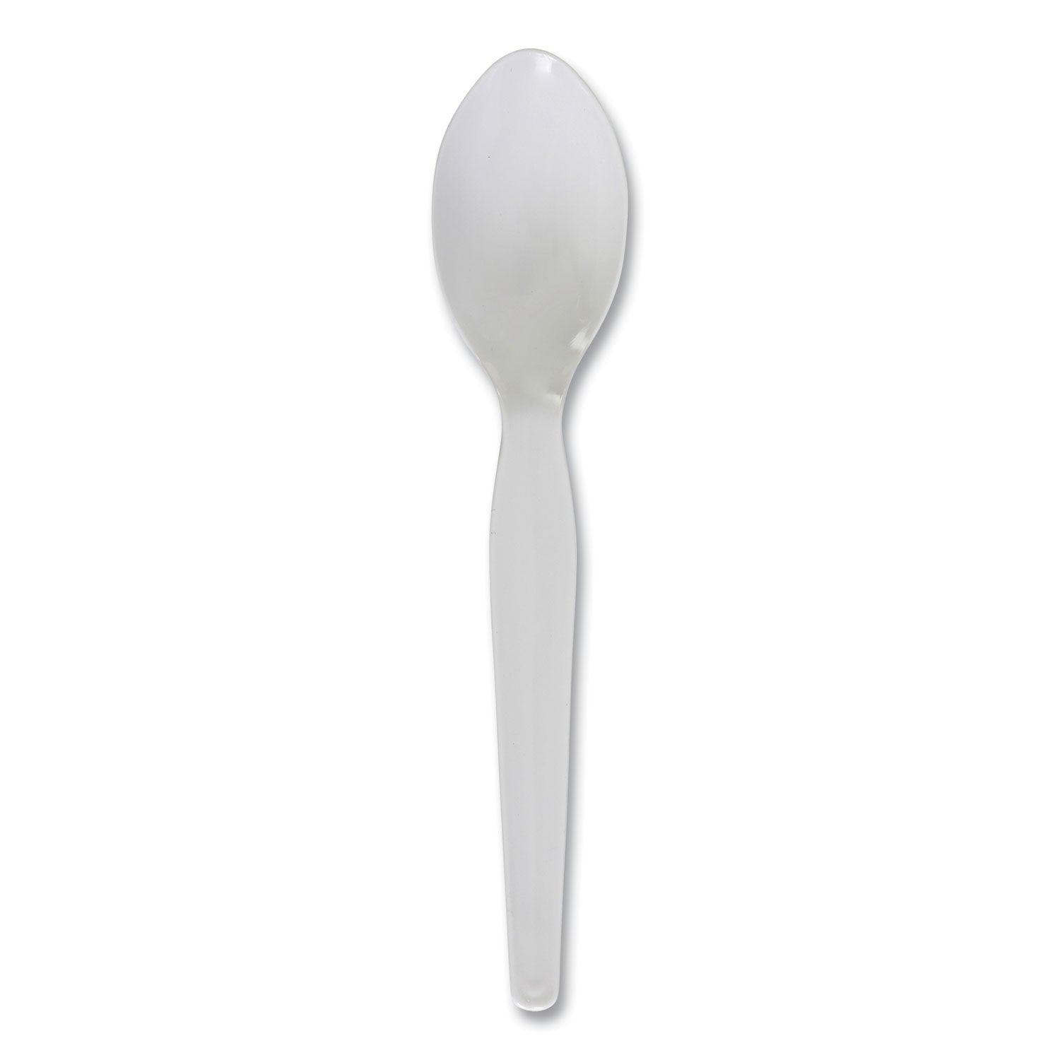 Heavyweight Polystyrene Cutlery, Teaspoon, White, 1000/Carton -